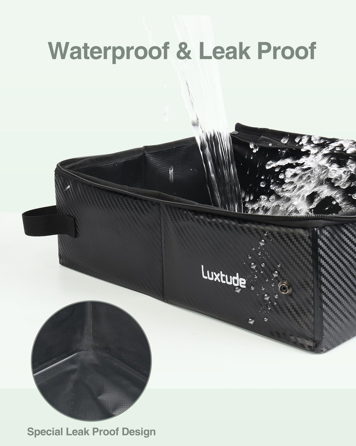 Luxtude Collapsible Travel Litter Box for Cats - Waterproof, Smell-Proof, Medium, Black