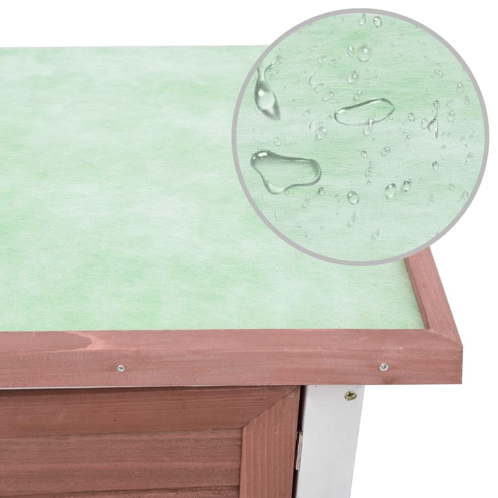 Vidaxl Outdoor Rabbit Hutch – Spacious Brown Wood Pet Lodge With 1 Door – Perfect For Rabbits & Small Animals – Easy Cleaning With Pull-Out Tray, Weatherproof Design, Safe & Secure Wire Mesh