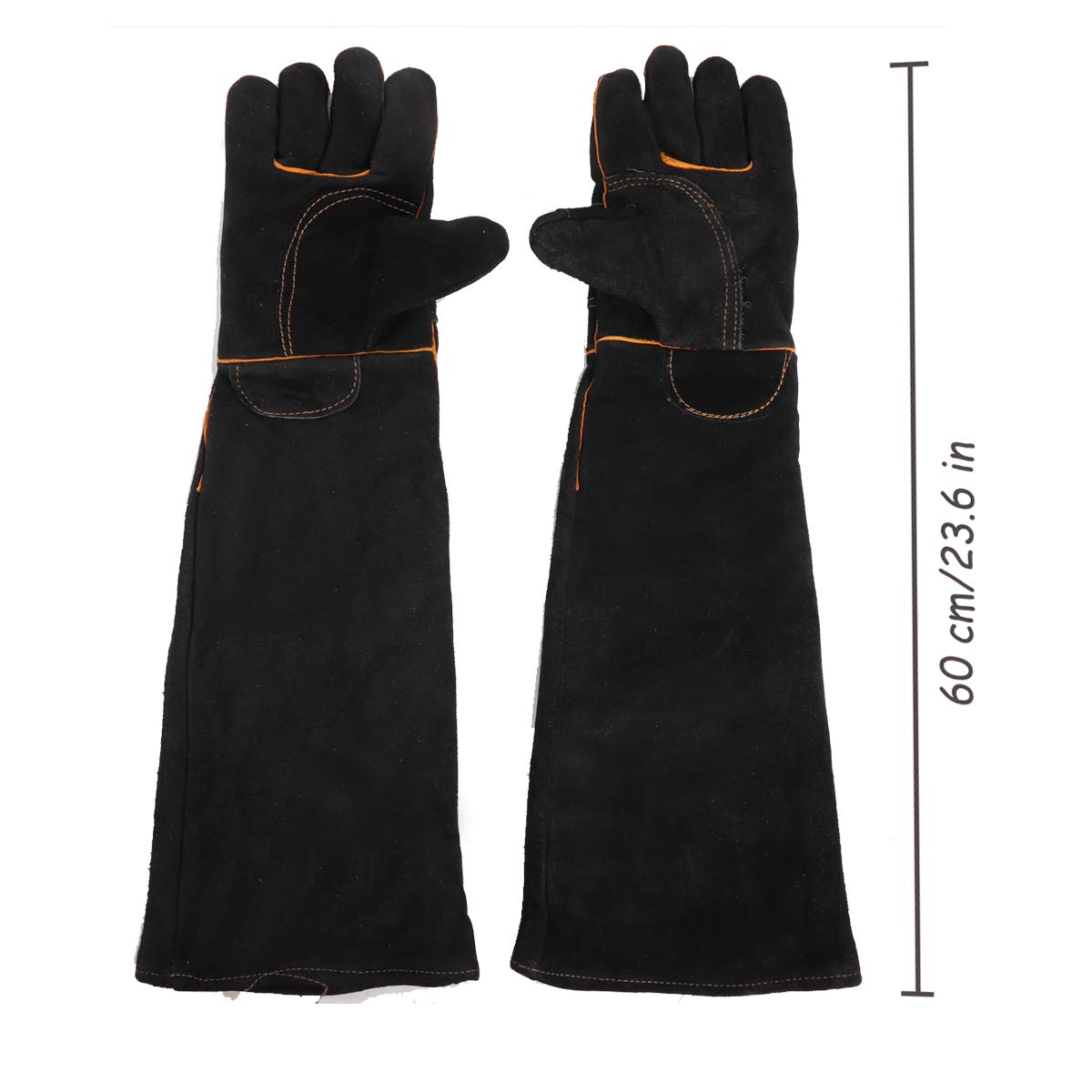 Less Bad Animal Protection Gloves Anti-Bite & Scratch Handling Gloves For Dog Cat Bird Reptile Snake (Black-1)
