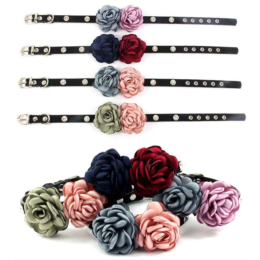 Petfavorites Rhinestone Flower Pet Cat Dog Collar - Bling Kitten Collar With Flower - Fancy Chihuahua Yorkie Clothes Accessory -