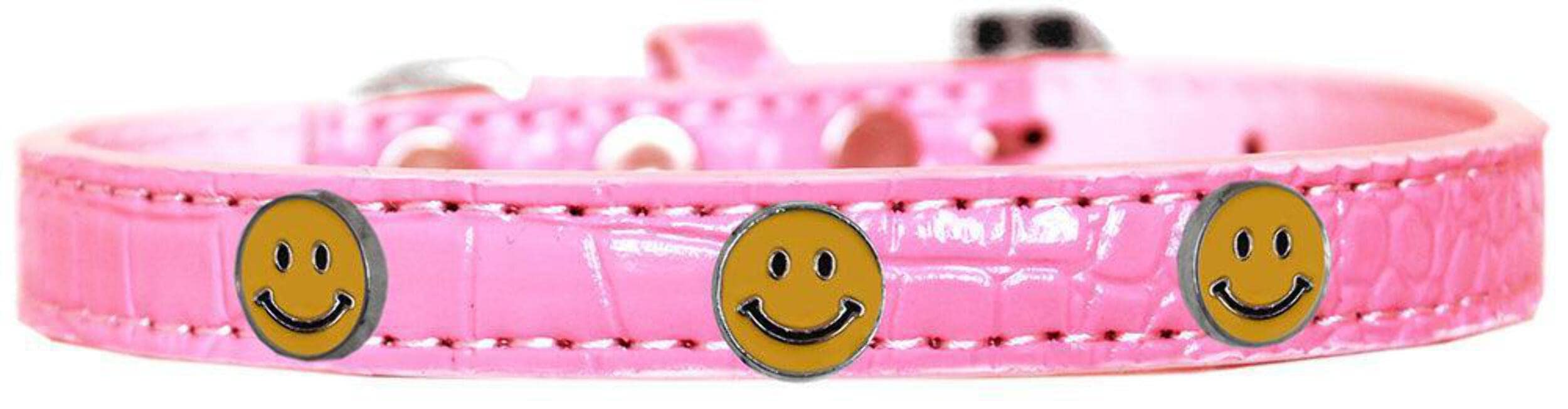 Mirage Pet Products Happy Face Widget Croc Dog Collar Orange Size 18