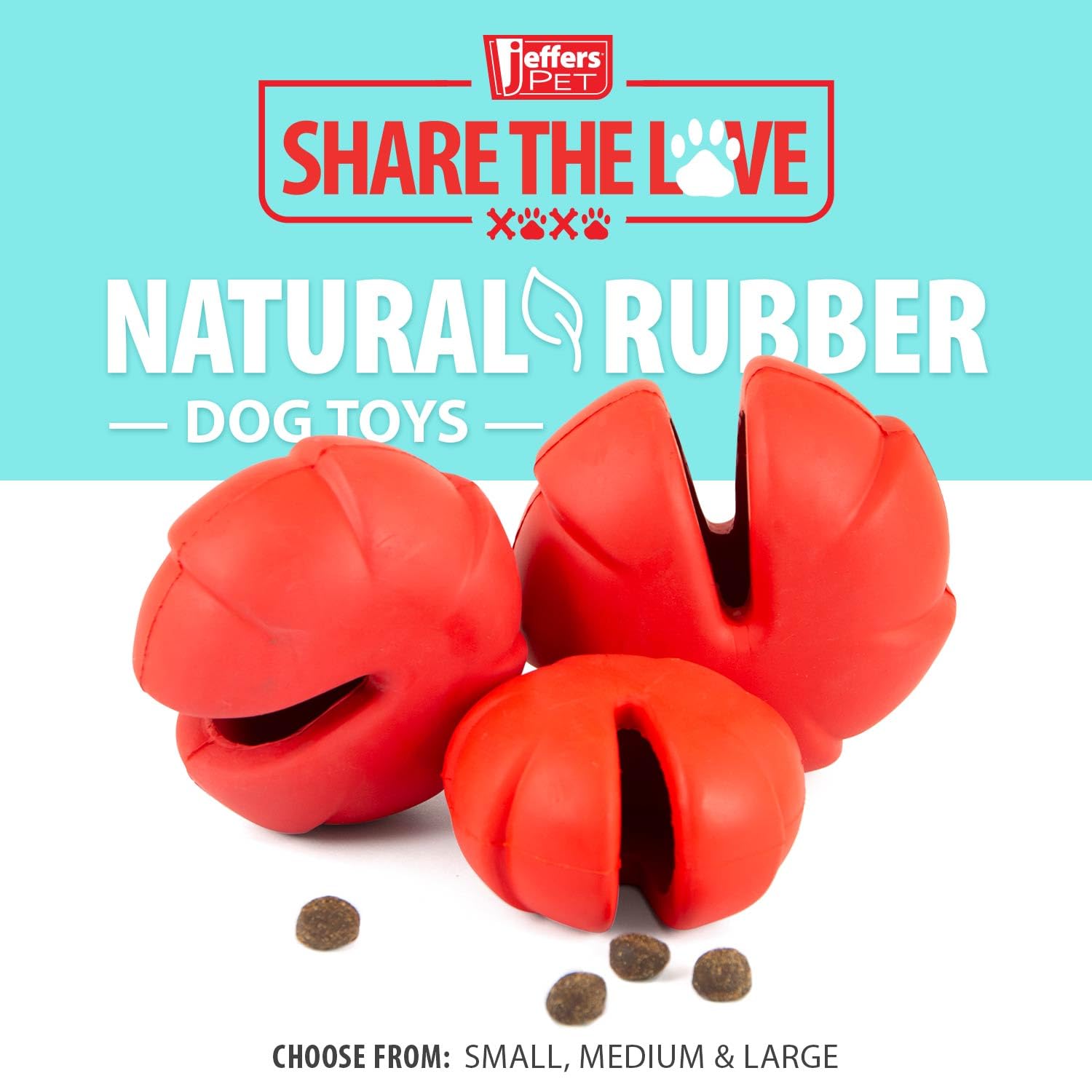Jeffers Pet Natural Rubber Dog Chew Toy - Red Millipede, Small - Treat Dispensing, Vanilla Scent, Durable, Non-Toxic, Dishwasher