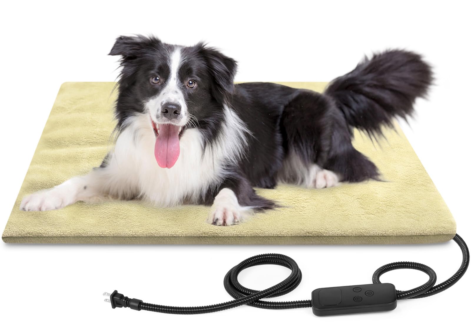 Akentio Pet Heating Pad For Dog & Cat, Adjustable 6 Temperature With 5 Timer, Multi-Size And Chew Resistant Cord, Auto Power Off