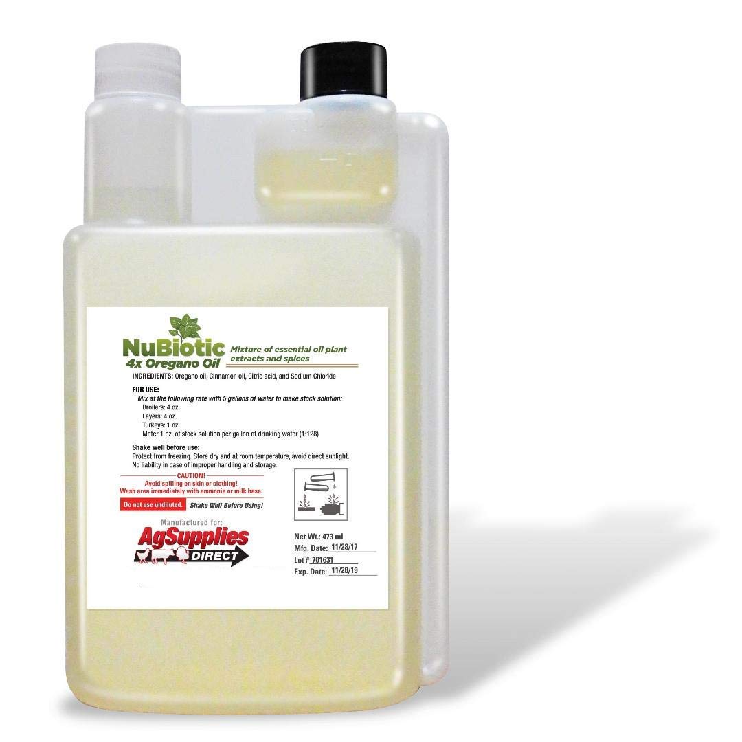Nubiotic 4X Concentrate Oregano Oil For Chickens & Turkeys - 8Oz / 237Ml