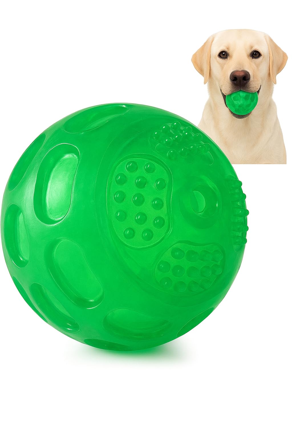 PAWCHIE Dura Squeak Dog Ball (Interactive Dog Toy that Float & Squeak) Squeaky Small Dogs Ball for Playing, Fetching & Retrievin
