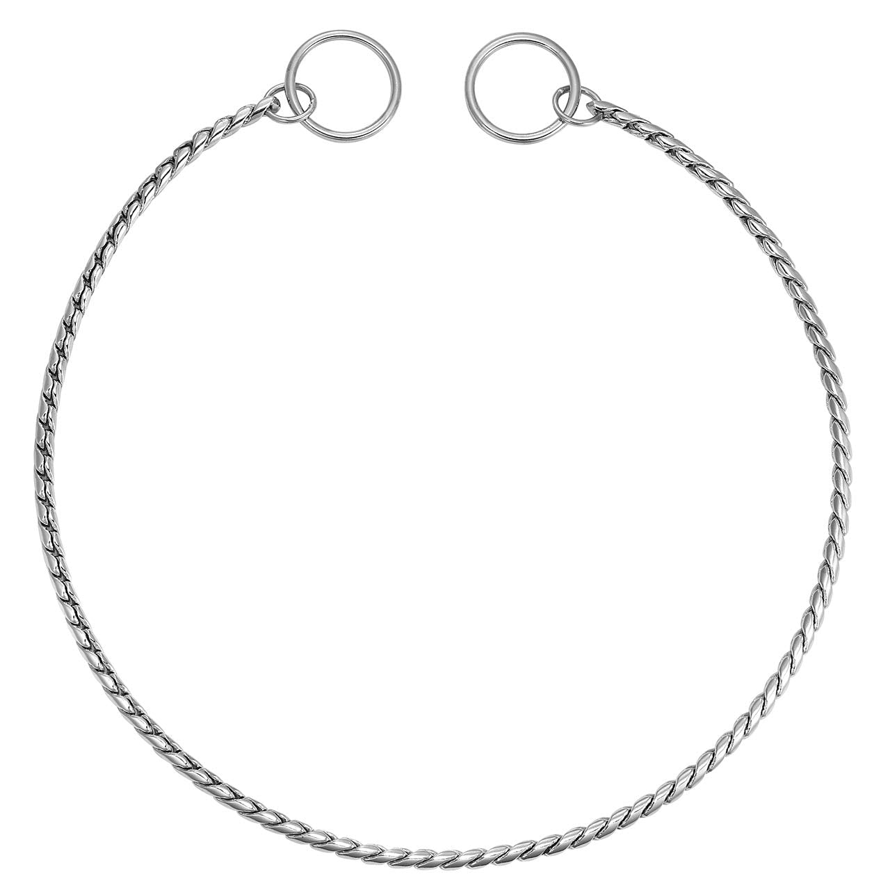 Mogoko Stainless Steel Dog Choke Chain Collar, Puppy Metal Snake Chain Pet Show Slip Collar Choker For Training Walking (Silver;24.0'*5.0Mm)