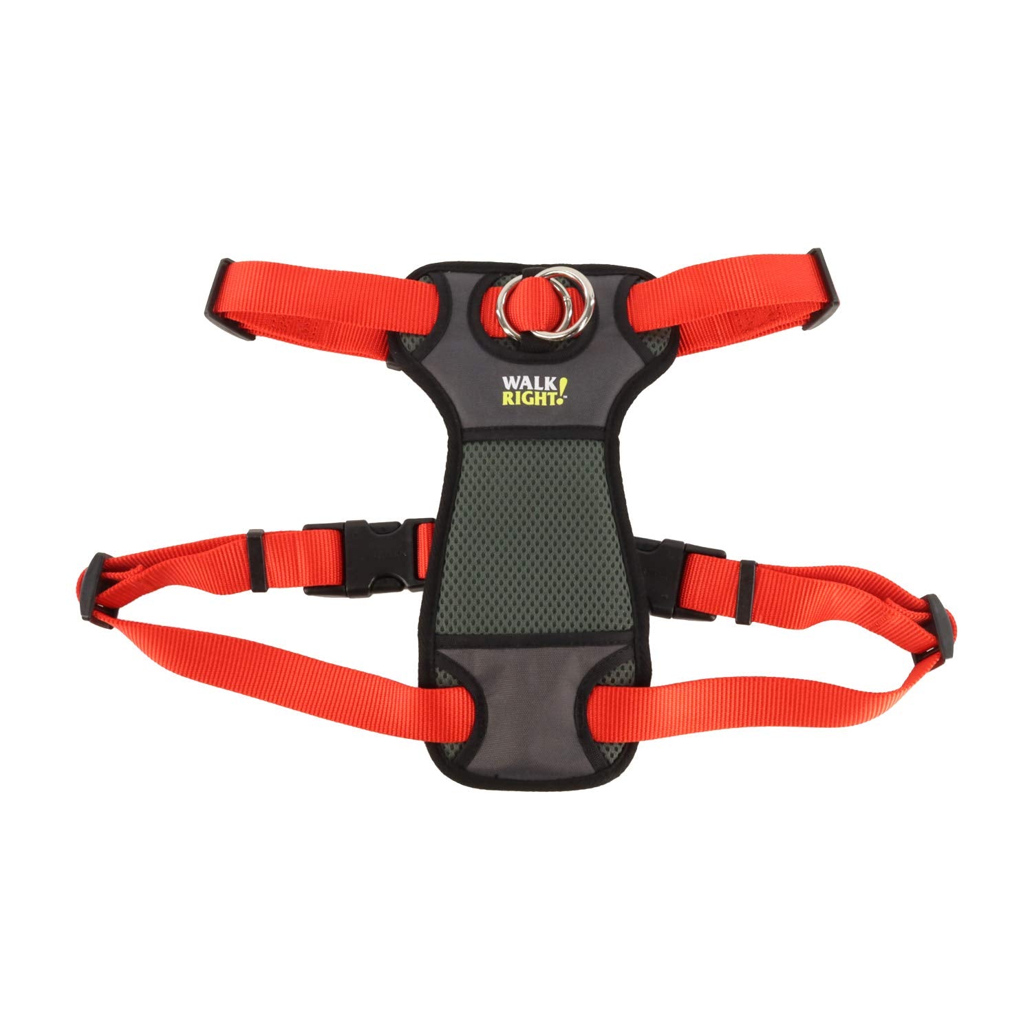 Coastal Pet Walk Right Front-Connect No-Pull Padded Dog Harness - Adjustable & Comfortable Dog Harness - Small & Large Breed Fit - Quality Pet Supplies - Red, Med (20'-30')