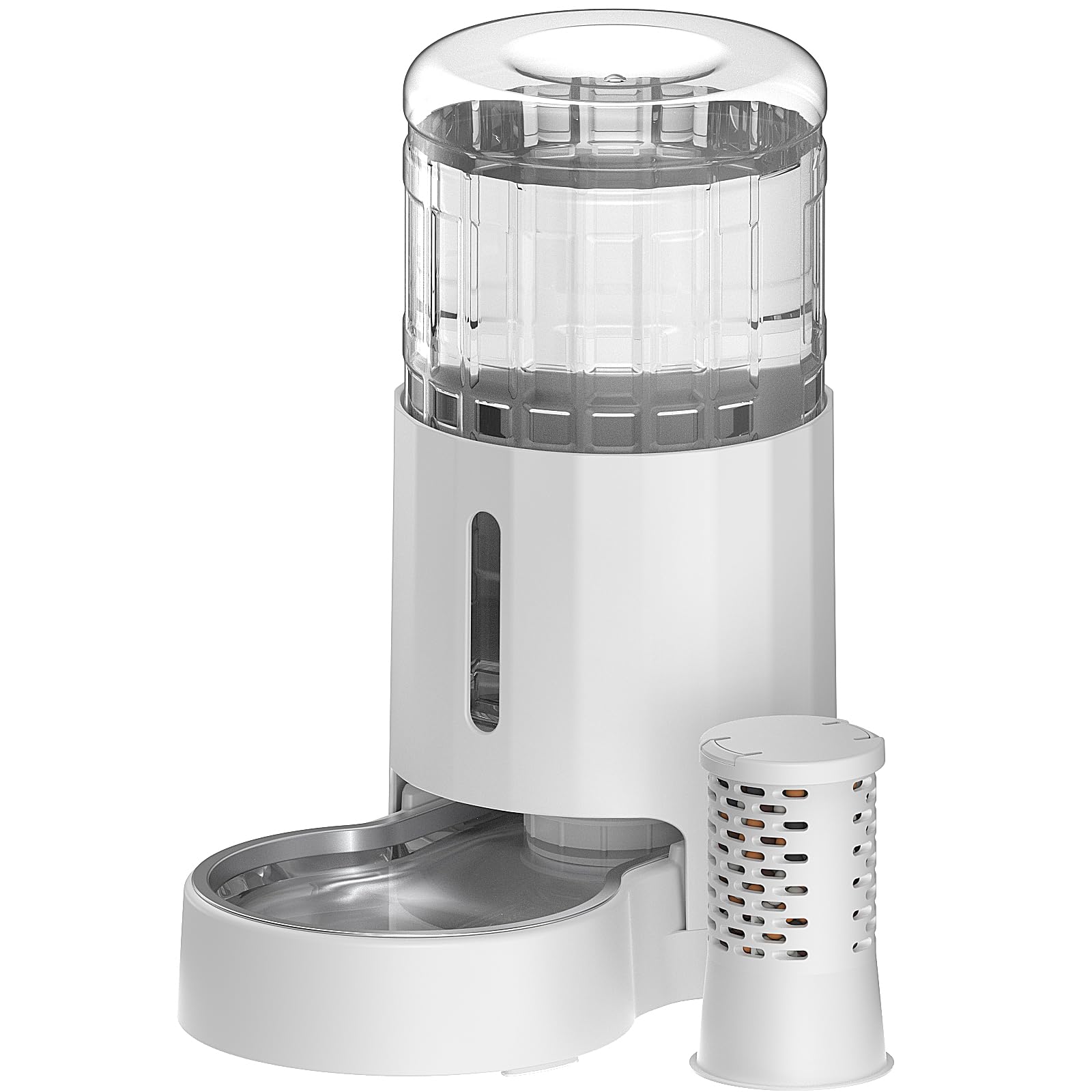 CZPET Automatic 4L Filter Dog and Cat Water Dispenser with Stainless Steel Bowl Gravity Waterer,Large Capacity and Drinking Area