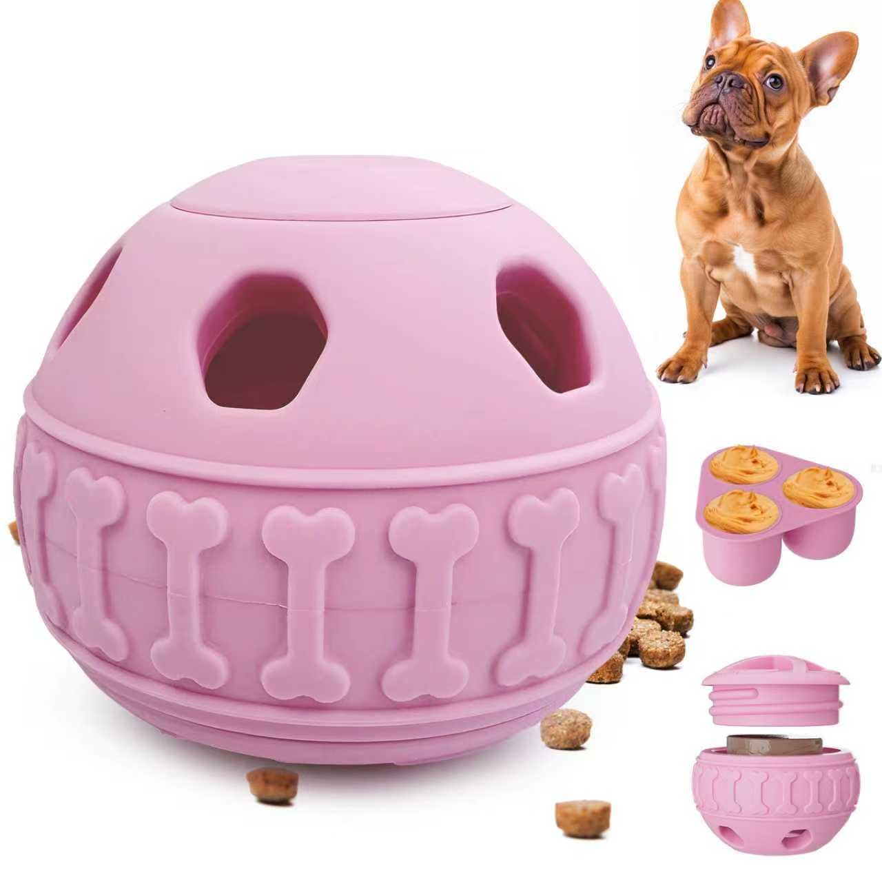 Korfrad Interactive Dog Licking Toy - Freezable Fillable, Slow Feeding Puzzle Ball, Relieves Boredom and Stimulates Intelligence