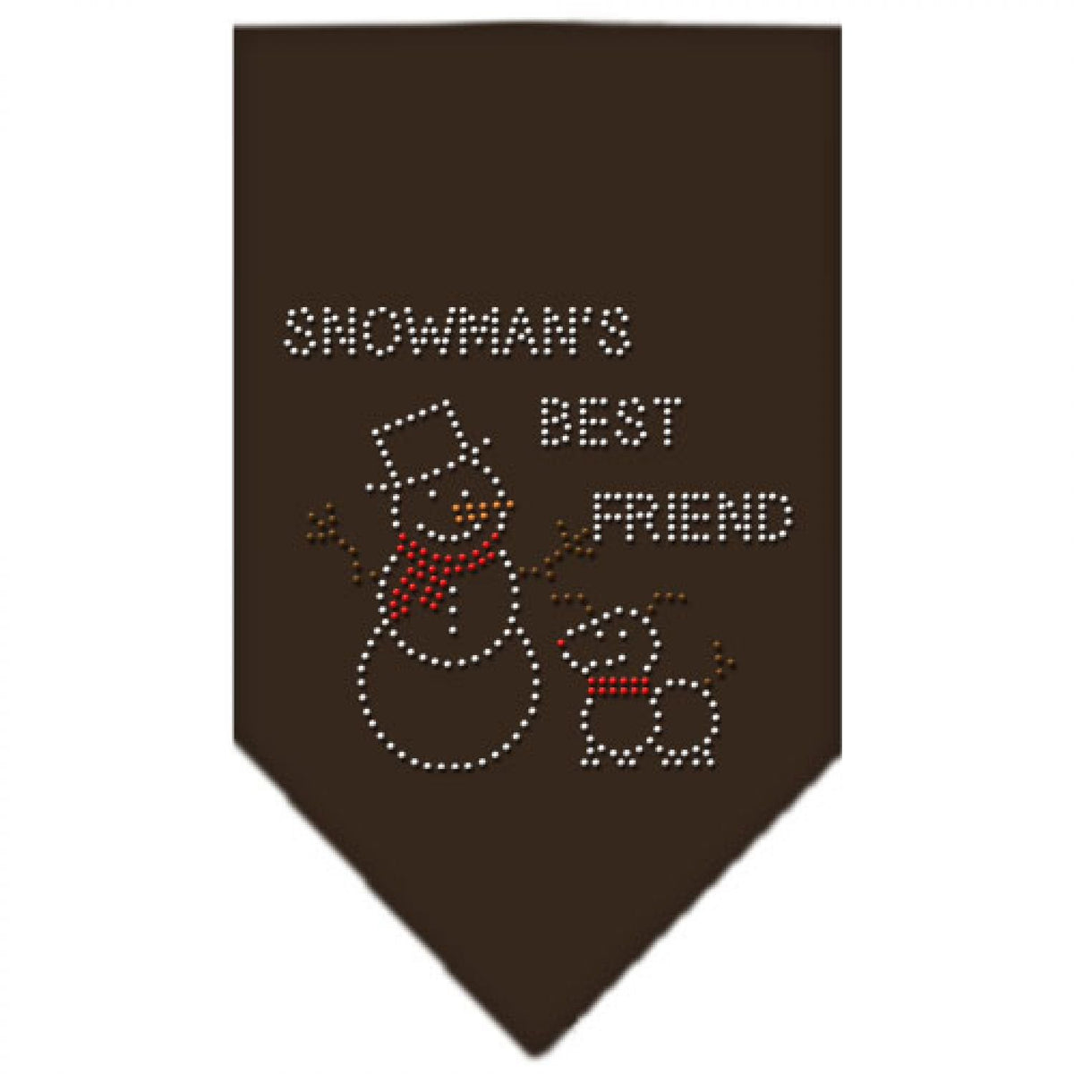 Christmas Pet and Dog Bandana Rhinestone, Snowman's Best Friend Cocoa Small