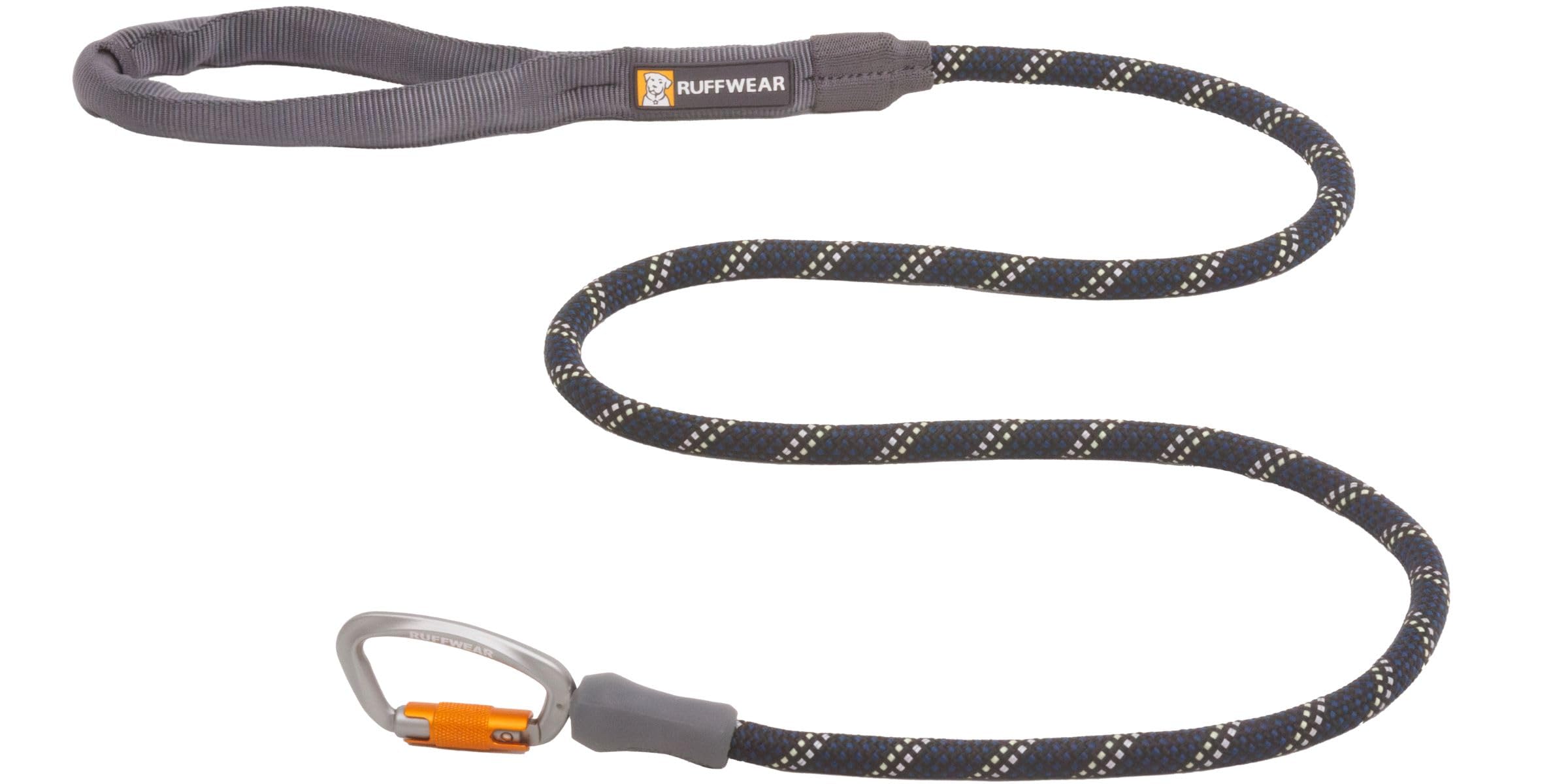 Ruffwear, Knot-A-Leash, Reflective Rope Dog Leash With Swiveling Carabiner, Obsidian Black, Small