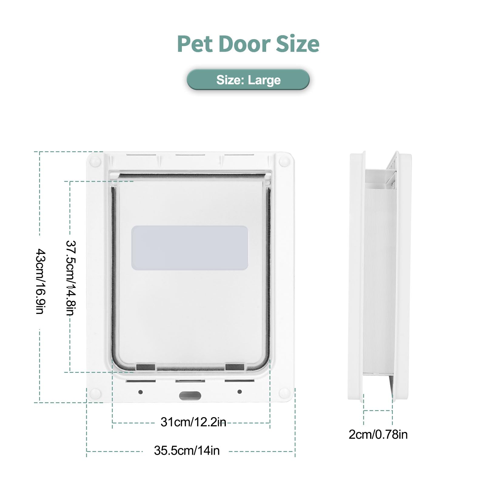 Large Doggie Door With Magnetic Locking Panel For Home Security - Durable & Weatherproof 17X14 For Medium To Large Dogs, Cats, P