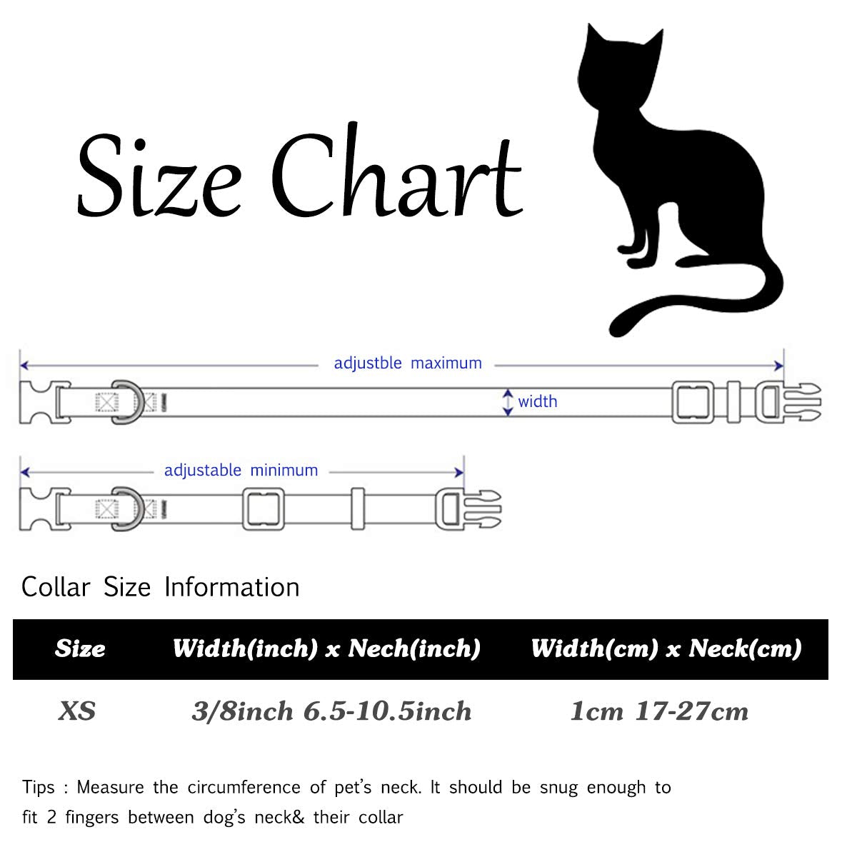 Coomour 2Pcs Halloween Cat Collar Safely Breakaway Magic Stripe Pattern Adjustable Kitty Collars With Cute Bell For Cats Kitten