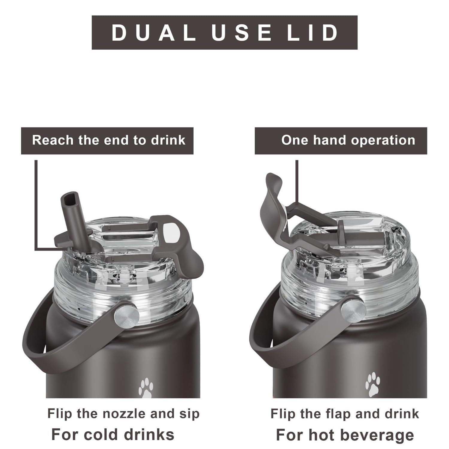 Serengeti 24 Oz Water Bottle Stainless Steel With Spill Proof Lid - Double Walled Vacuum Insulated Water Flask - Realistic 3D Pr