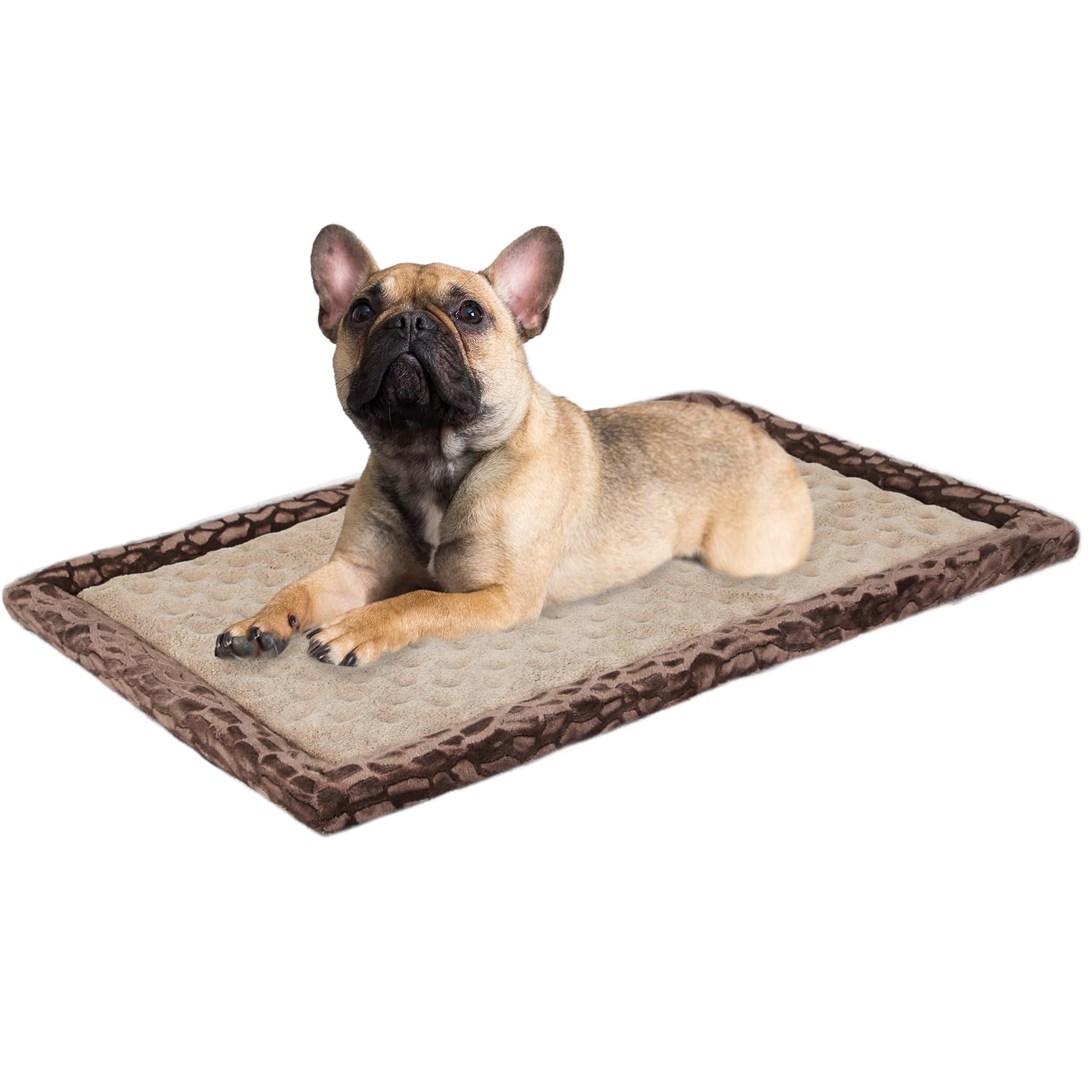Pagged 30 Inch Dog Crate Bed Kennel Mat Indoor Cage Pad Medium Small Flat Thin Memory Foam Doggy Beds Washable Anti Slip Brown P