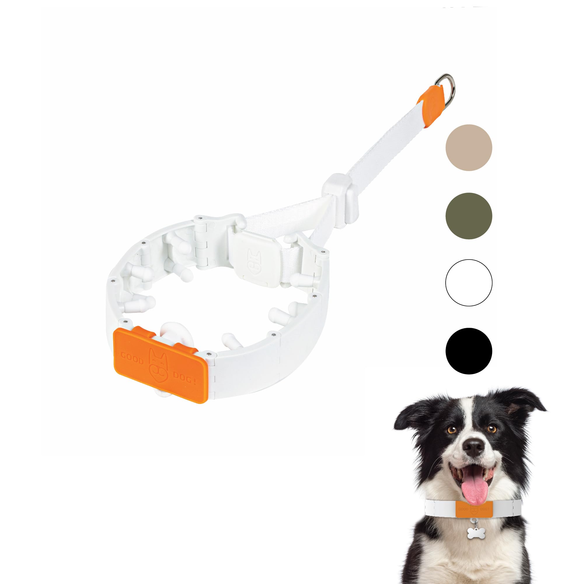 Svd.Pet Dog Prong Collar For No-Pull Training, Quick-Release Buckle Adjustable Pinch Collar For Small Medium Large Dogs (White, 