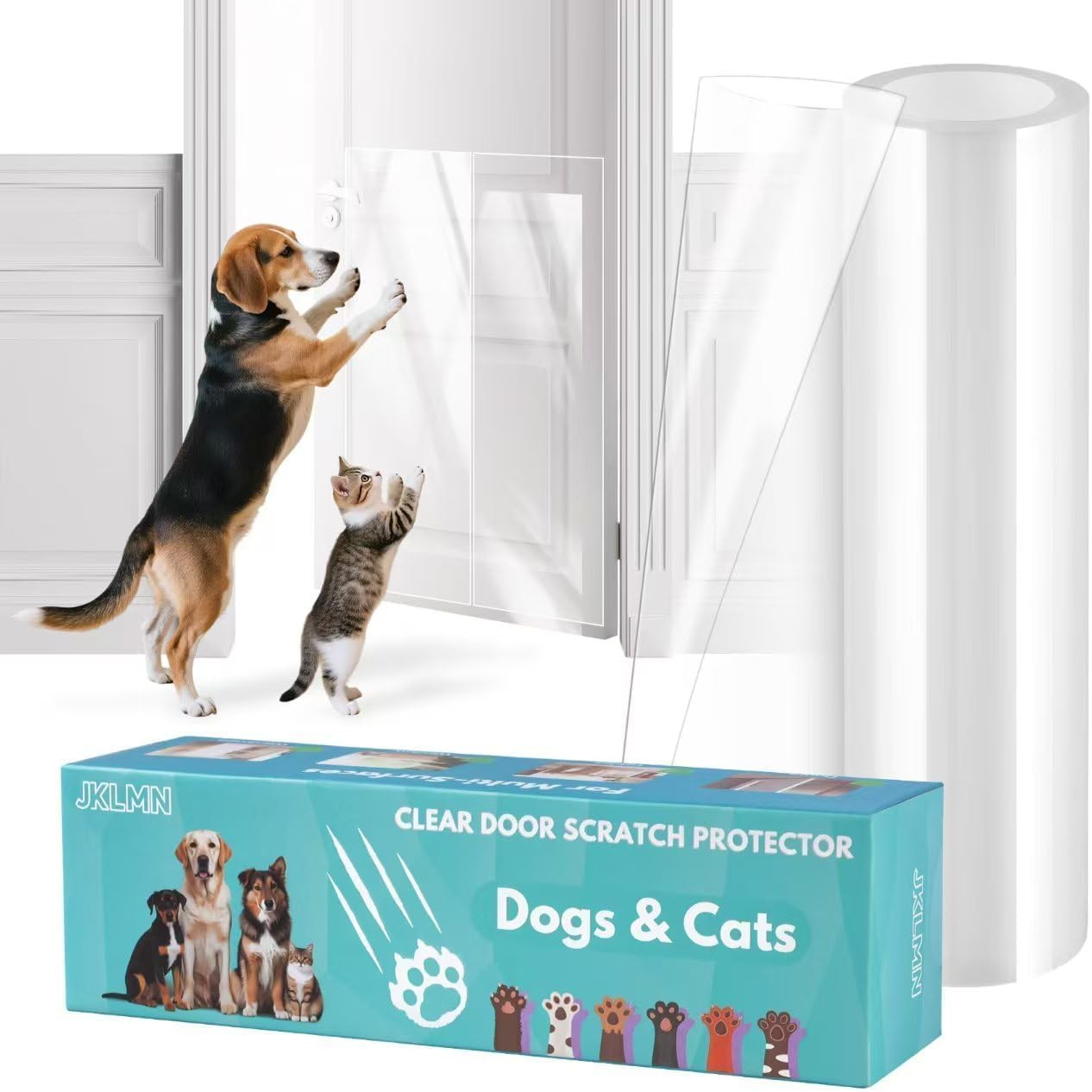 Door Protector from Dog Scratching - No-Residue Pet Door Scratch Protector for Dogs & Cats, Transparent Dog Scratch Guard for Do
