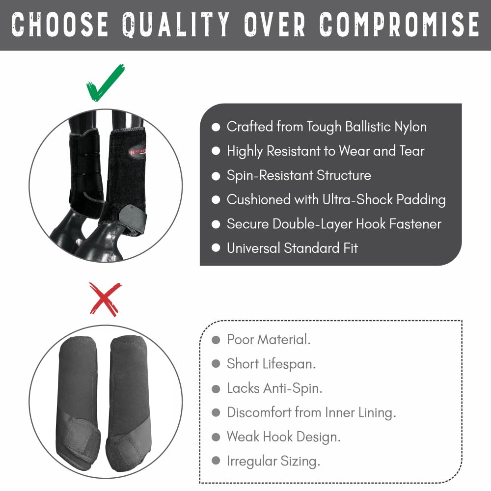HILASON L M S Horse Front Rear Hind Leg Sport Boots 2 Pack | 4 Jumping