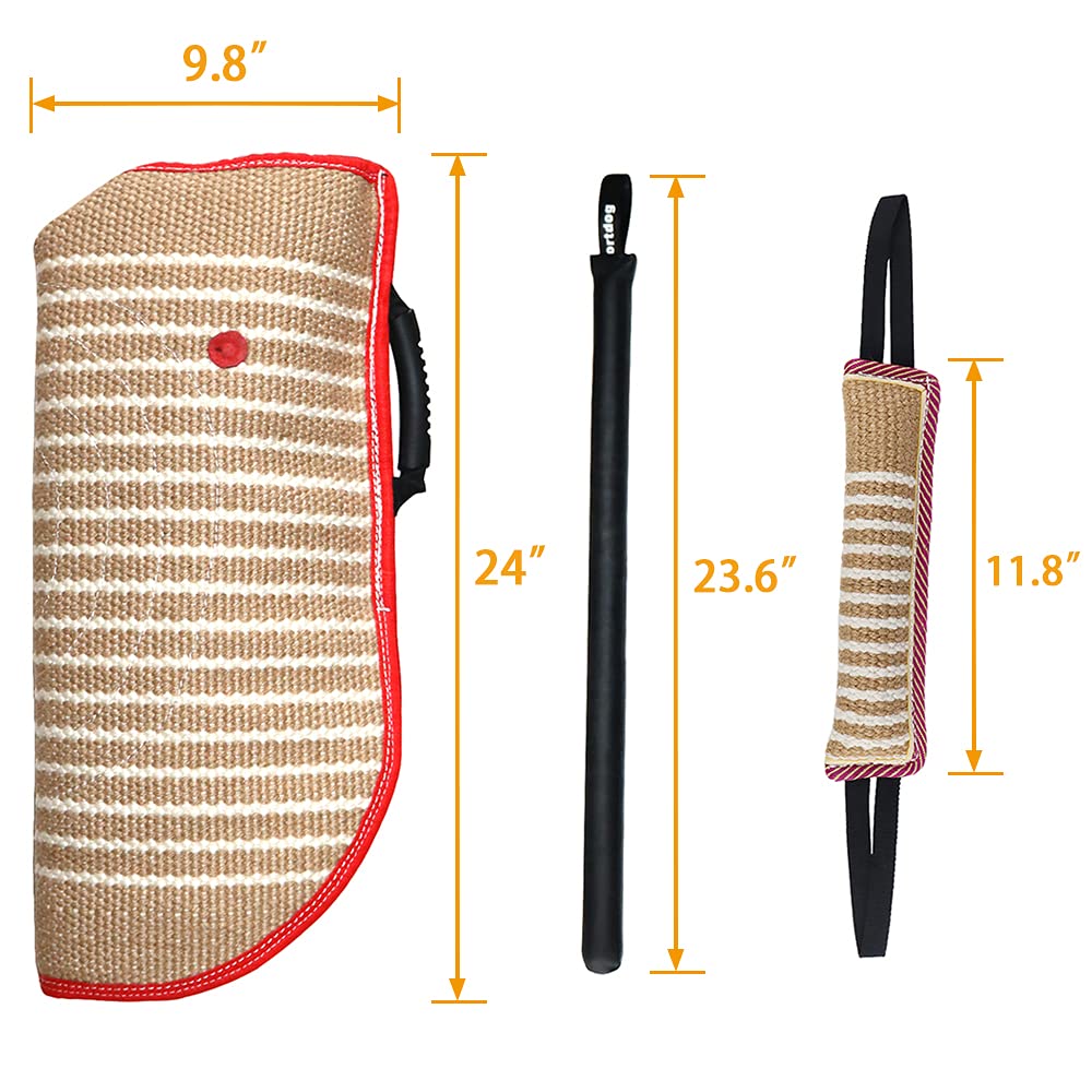 DGSL Dog Training Set - Dog Bite Sleeve, Pillow Tug Toy, Stick - Professional Training Equipment for Biting, Interactive, Fetch,