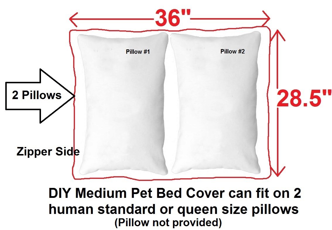 Diy Pet Bed Pillow Suede Cover + Waterproof Internal Case For Dog/Cat At Medium 36'X29' Brown Color - Covers Only