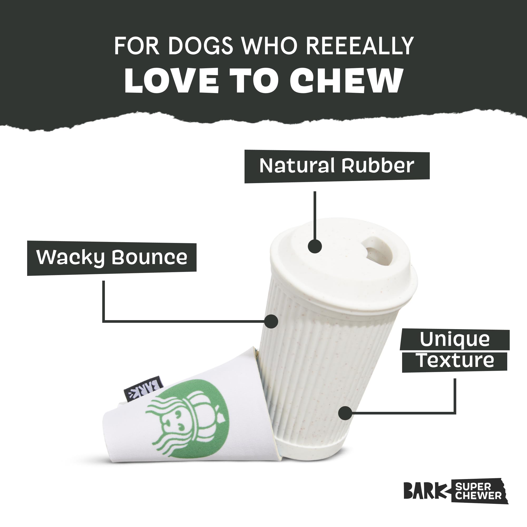 Barkbox Pupkin Spice Latte Plush Dog Toy - Plush Dog Toys - Puppy And Pet Toys For Medium To Large Dogs