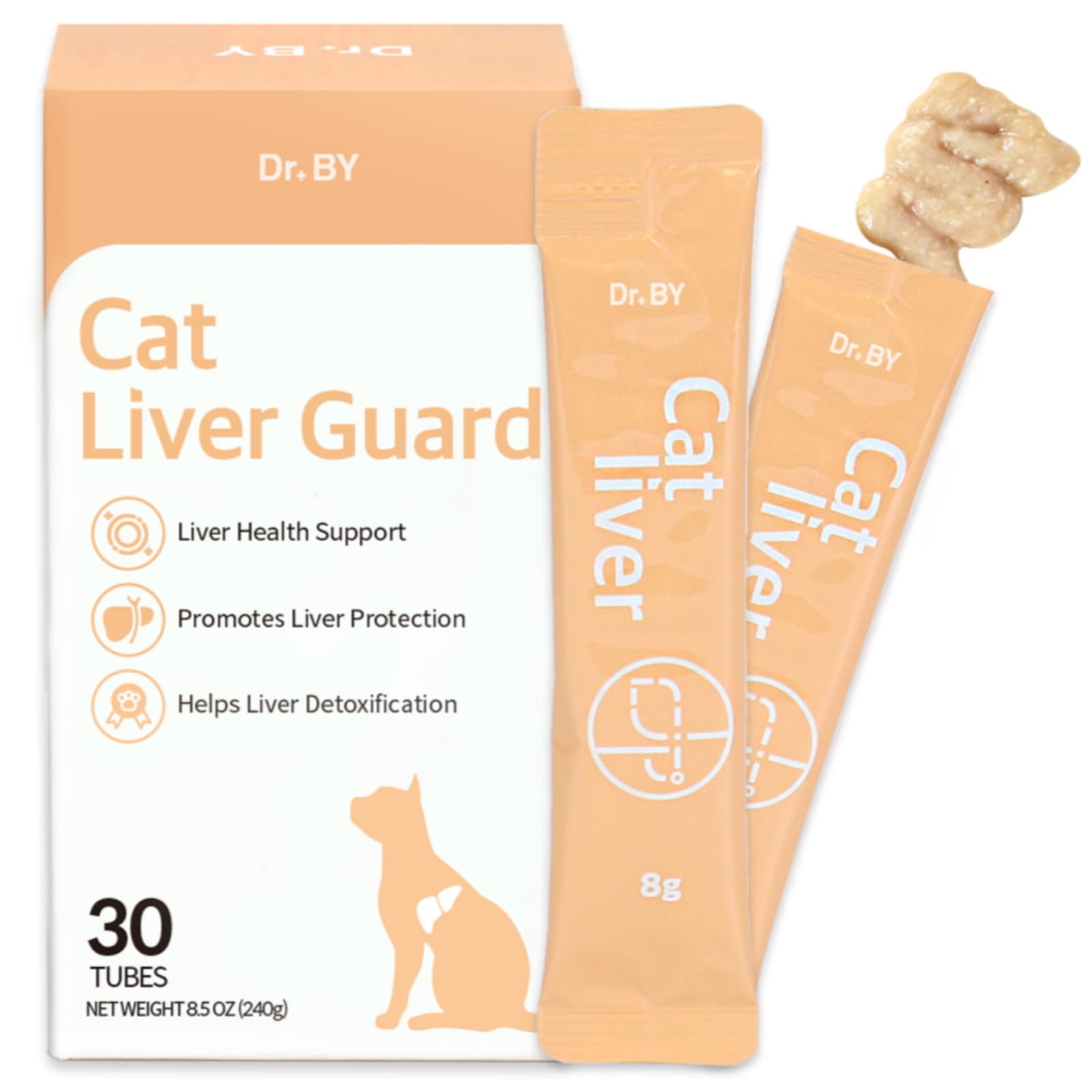 Doctor By Cat Liver Guard Squeezable Liver Supplement for Cats Feline Hepatic Support with Milk Thistle, Artemisia annua(SPB-201