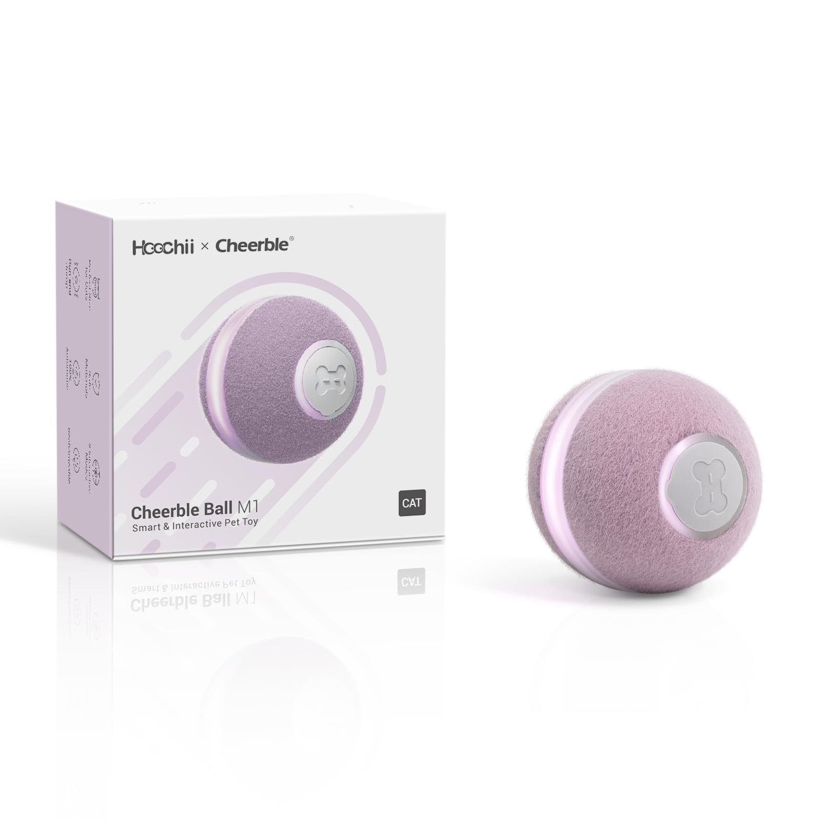 Cheerble Hoochii Smart Interactive Cat Toy, 3 Interactive Modes Automatic Moving Bouncing Rolling Ball For Indoor Cat Kitten Bir