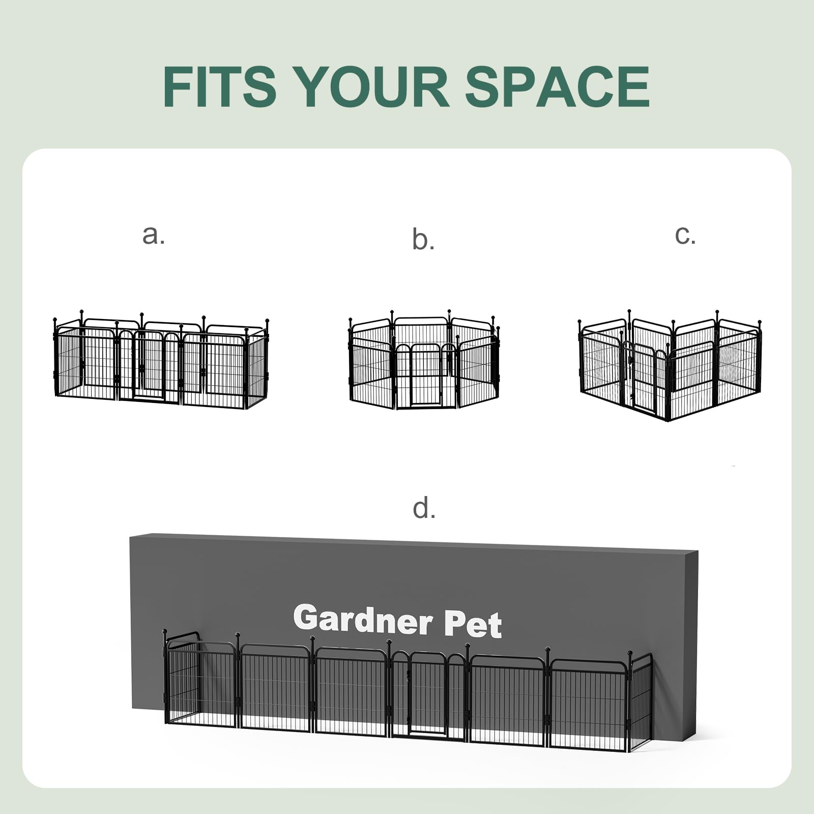 Dog Playpens, 40 H 8 Panels Dog Pen Garden Fence Animal Barrier Exercise Pen for Large/Medium Dogs, Foldable Pet Play Yard Gate