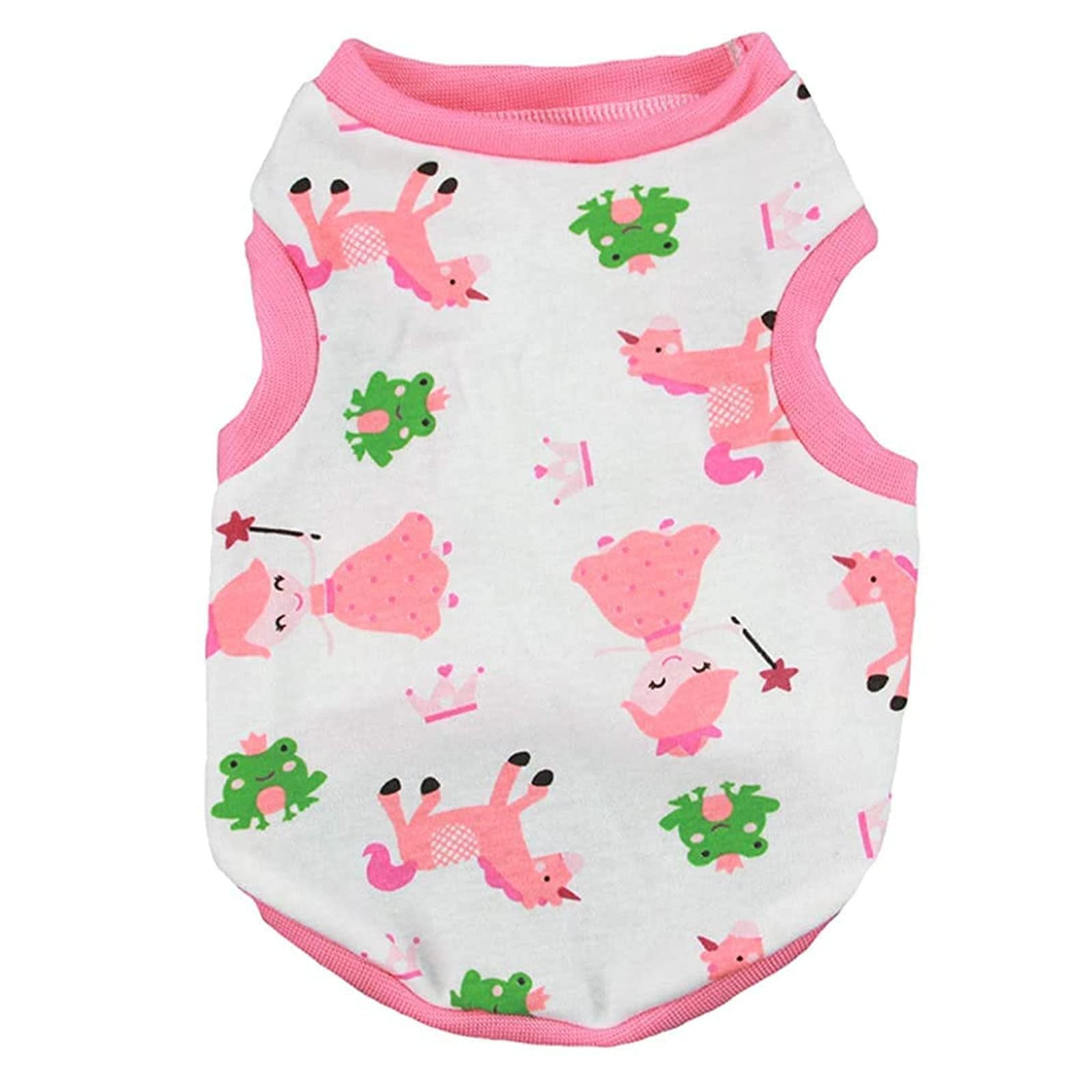 Hrttsy Small Dog Shirt Cute Puppy Cat T Shirt Clothes Soft Cotton Sleeveless Tee Shirts For Small Dogs Cats Summer Doggy Vest Tee Shirt Chihuahua Yorkie Shih Tzu Pet Apparels(Pink Girl,L)