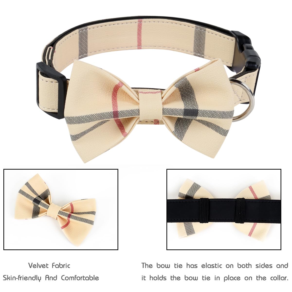Superbuddy Dog Collar, Adjustable Dog Collar With Bowtie, Pet Collar For Dog Soft Bowtie Dog Collars For Small Medium Large Pet