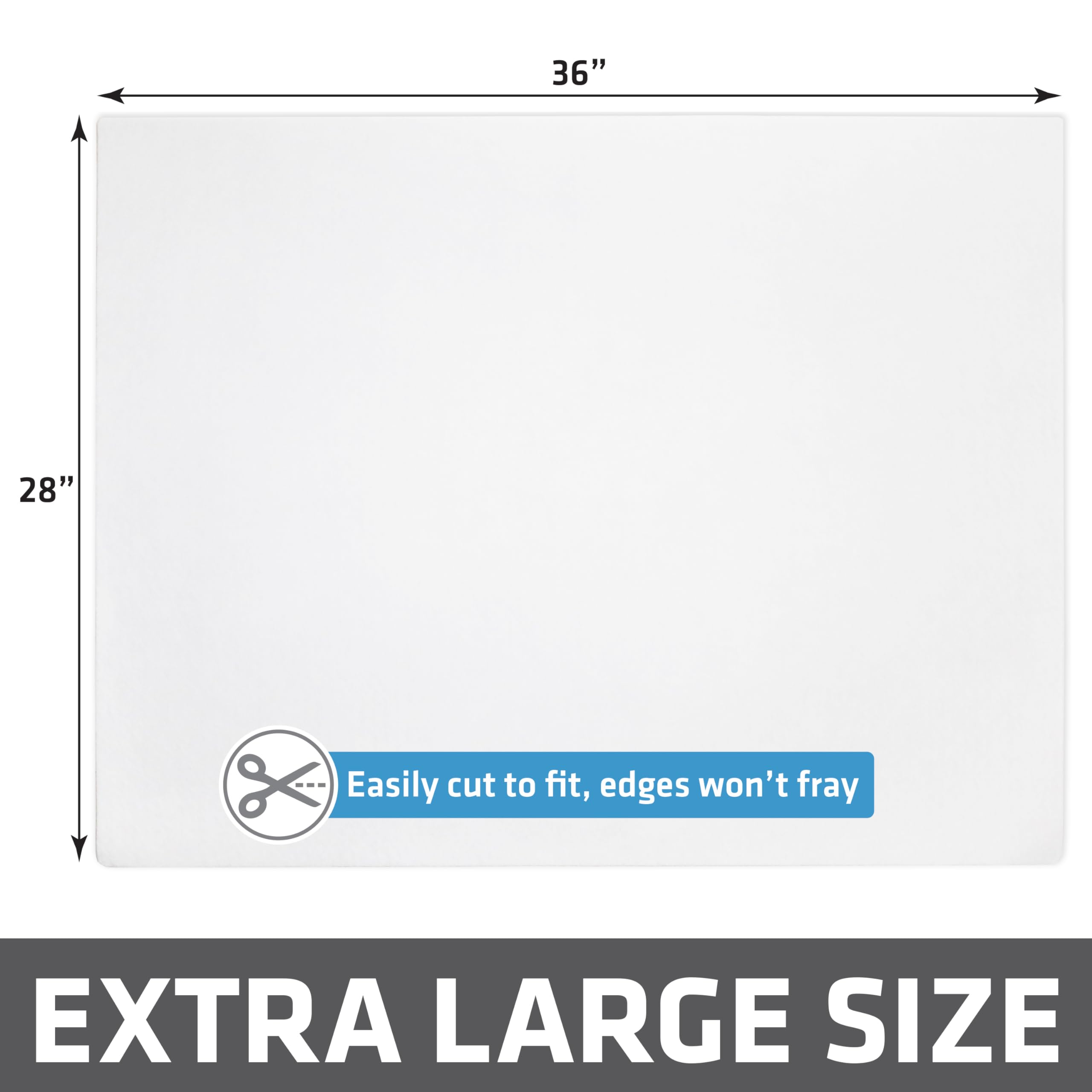 Drymate Cat Litter Mat - Waterproof, Absorbent, Machine Washable, Soft on Paws, 28x36, White, USA Made, Recycled Content