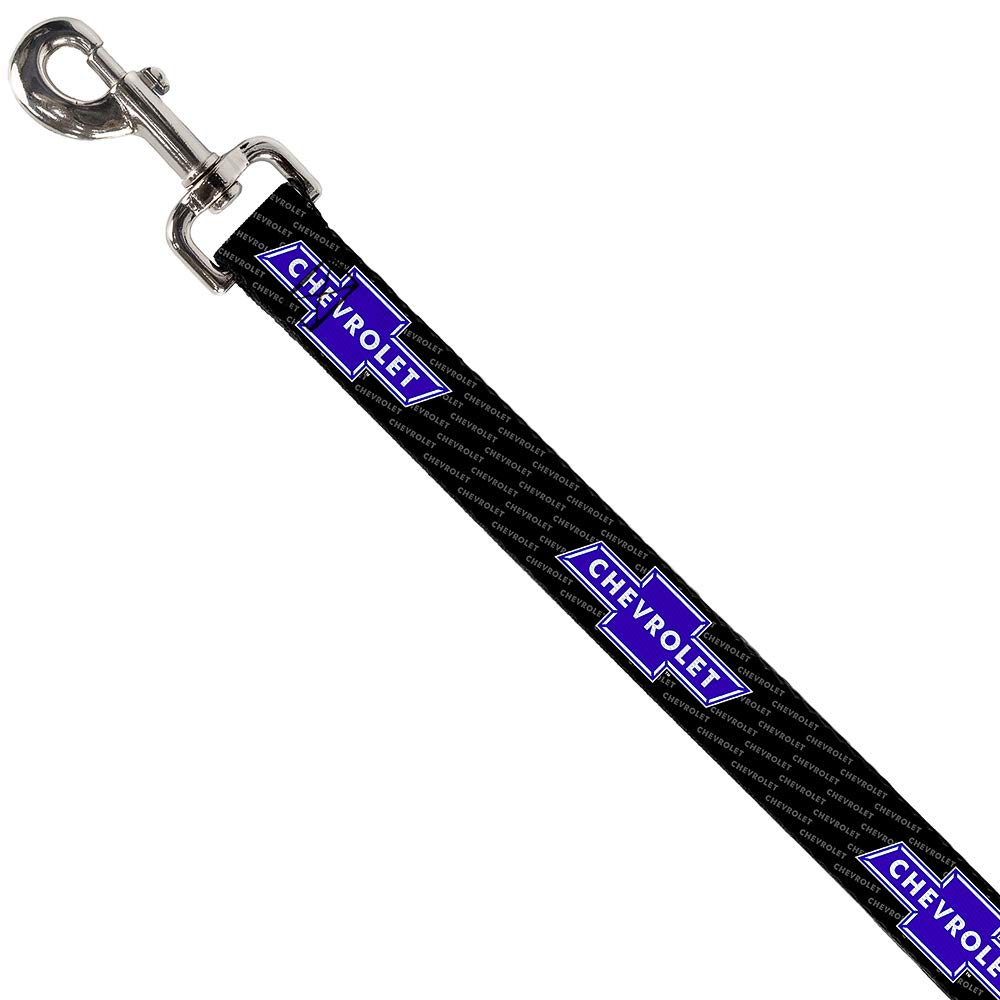 Dog Leash Chevy Bowtie Repeat Text 6 Feet Long 1.0 Inch Wide