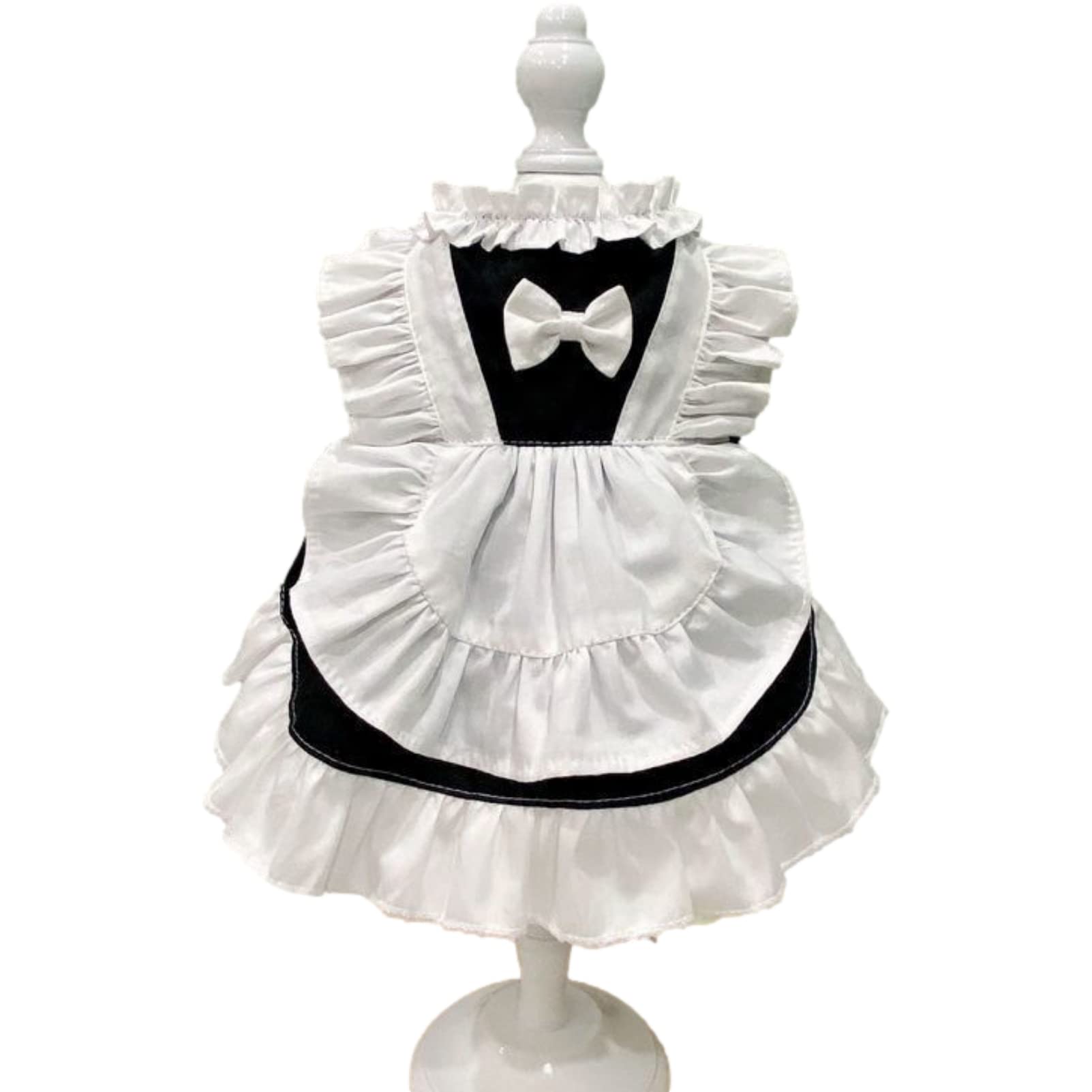 apott Pet Maid Outfit Cat Princess Dresses Adorable Costume for Cats Dogs Birthday Party, Black White S