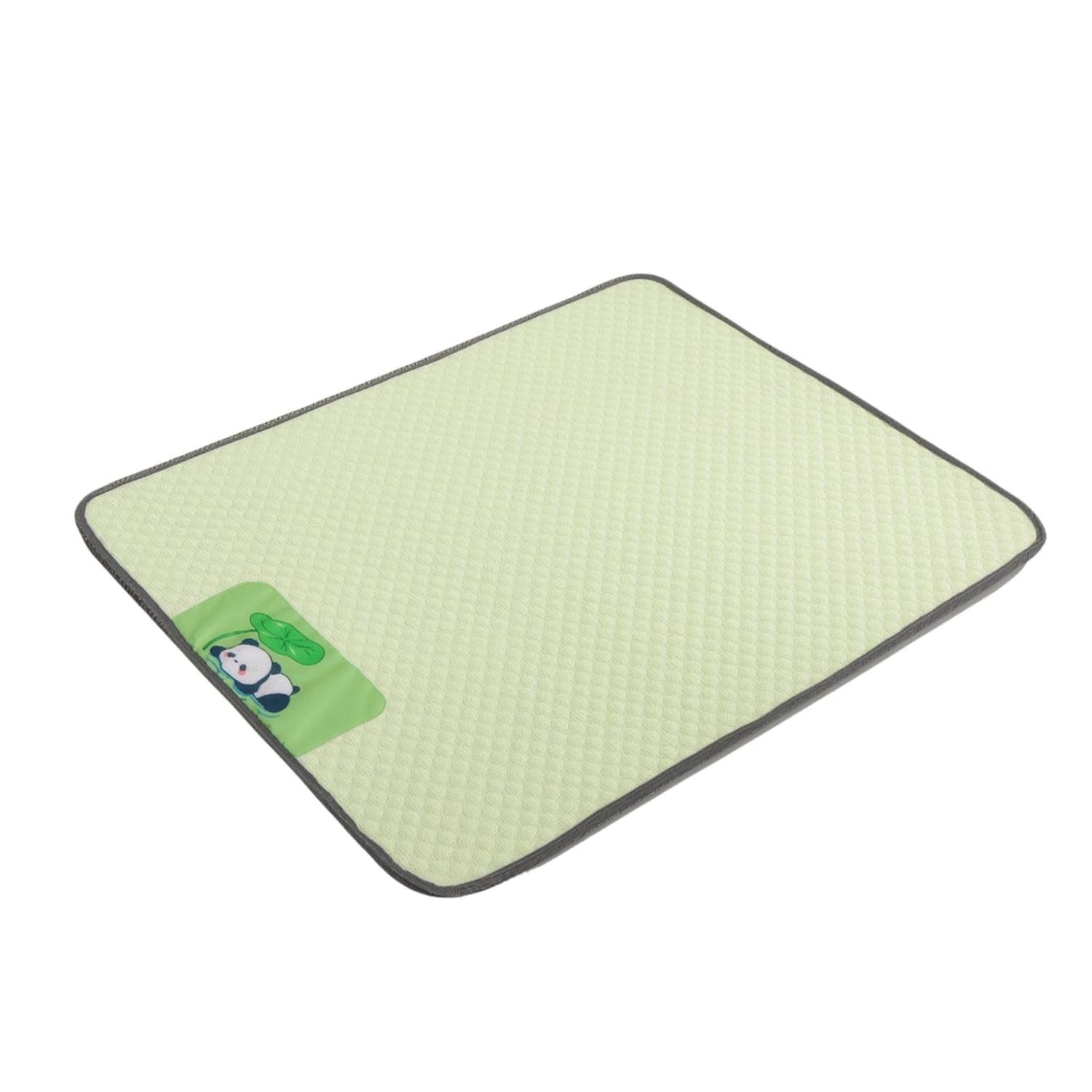 Quilted Cooling Mat with Panda Embroidery Rectangular Dog Cooling Mat Breathable Portable for Dogs, Cats, Pets, Floor, Crate, Li