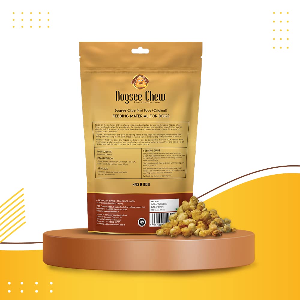 Dogsee Chew Mini Pops for Dogs and Puppies - Cheese | Dental Treats | High Protein | High Calcium | Low Fat | Helps Fight Plaque