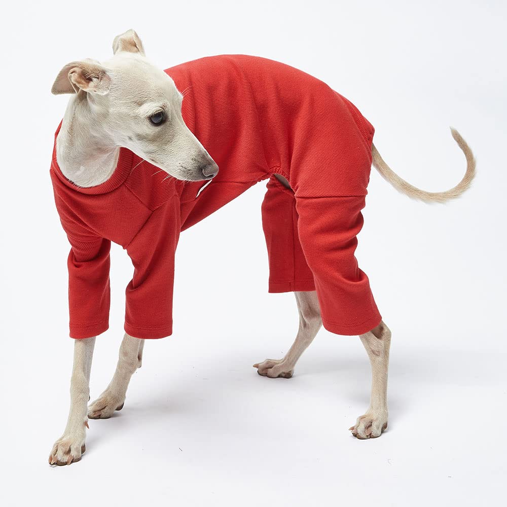 Lucky Petter Dog Pajamas - Basic Onesie Doggie Jammies Stretchable Dog Jumpsuit Bodysuit (Basic Red, X-Large)