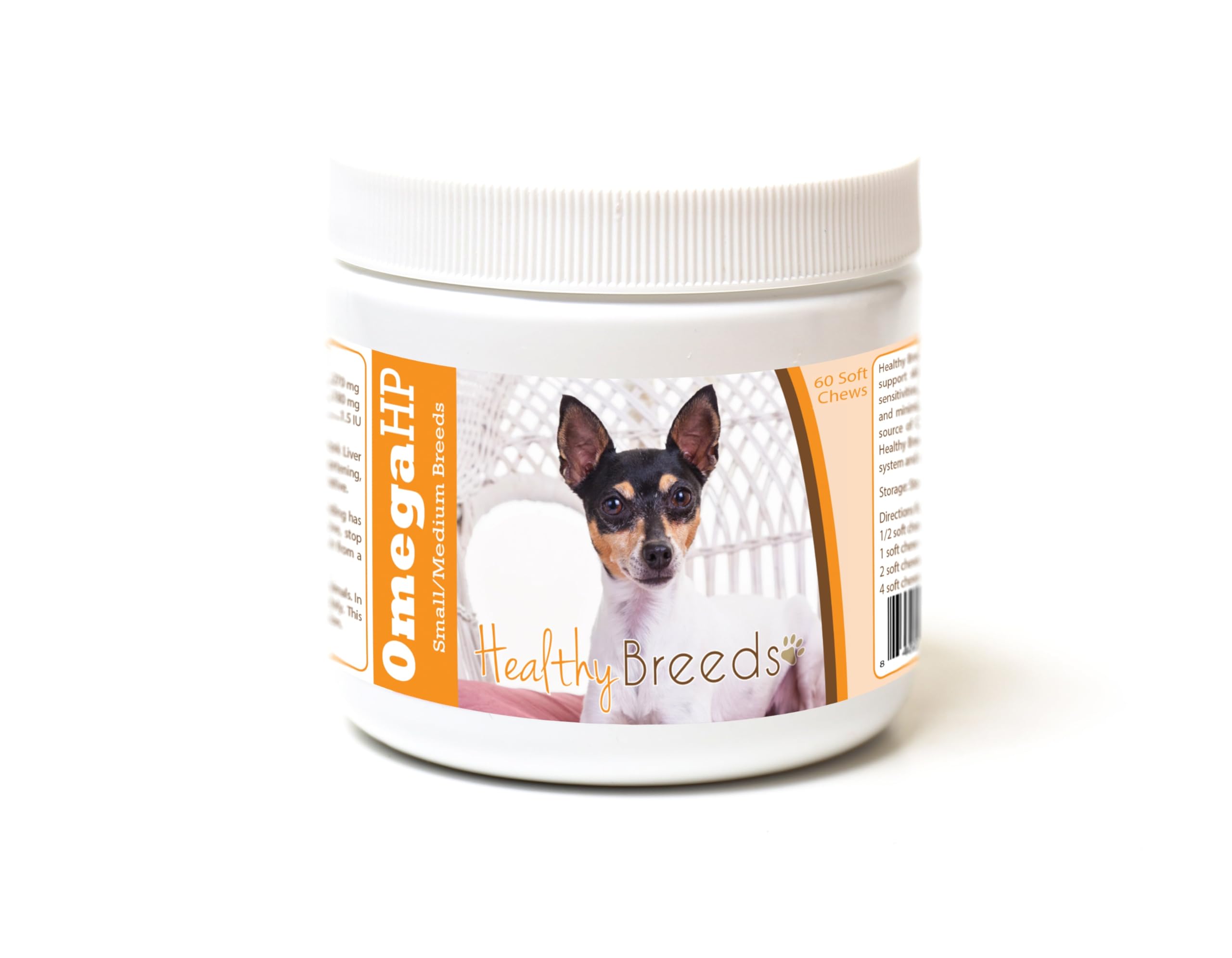 Healthy Breeds Toy Fox Terrier Omega HP Fatty Acid Skin and Coat Support Soft Chews 60 Count