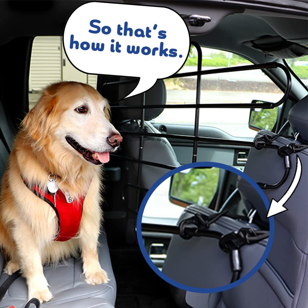 Zookeeper Vehicle Pet Barrier: Adjustable Universal For Cars, Trucks, Suvs - Moves With Your Vehicle Seats. Tilt. Slide. Recline. Easy Install Dog Car Gate - Strong Metal Tubing Gate Divider