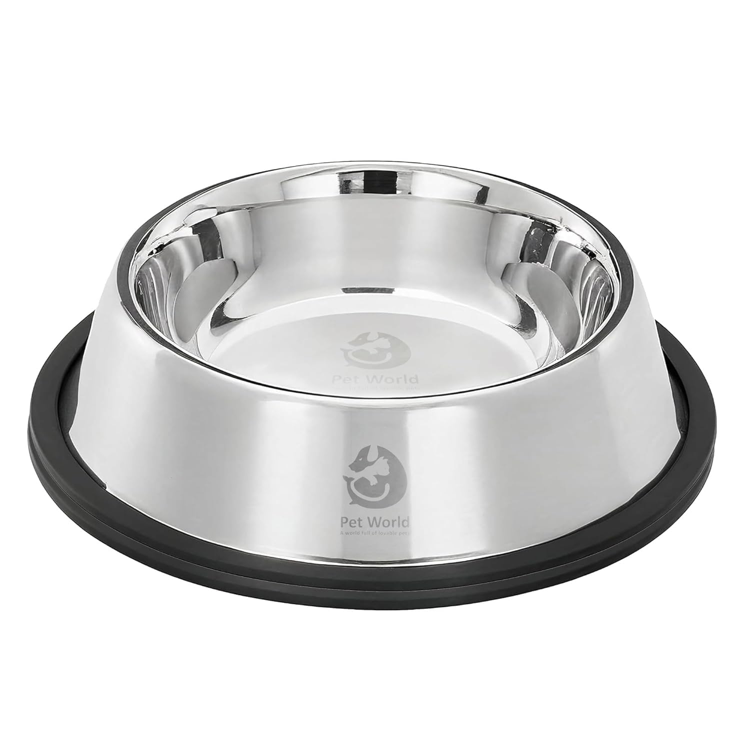 Pet World Feeding Bowl 1450Ml | Stainless Steel | For Dogs & Cats | Durable & Lightweight Feel | Scratch And RustFree | NonSli
