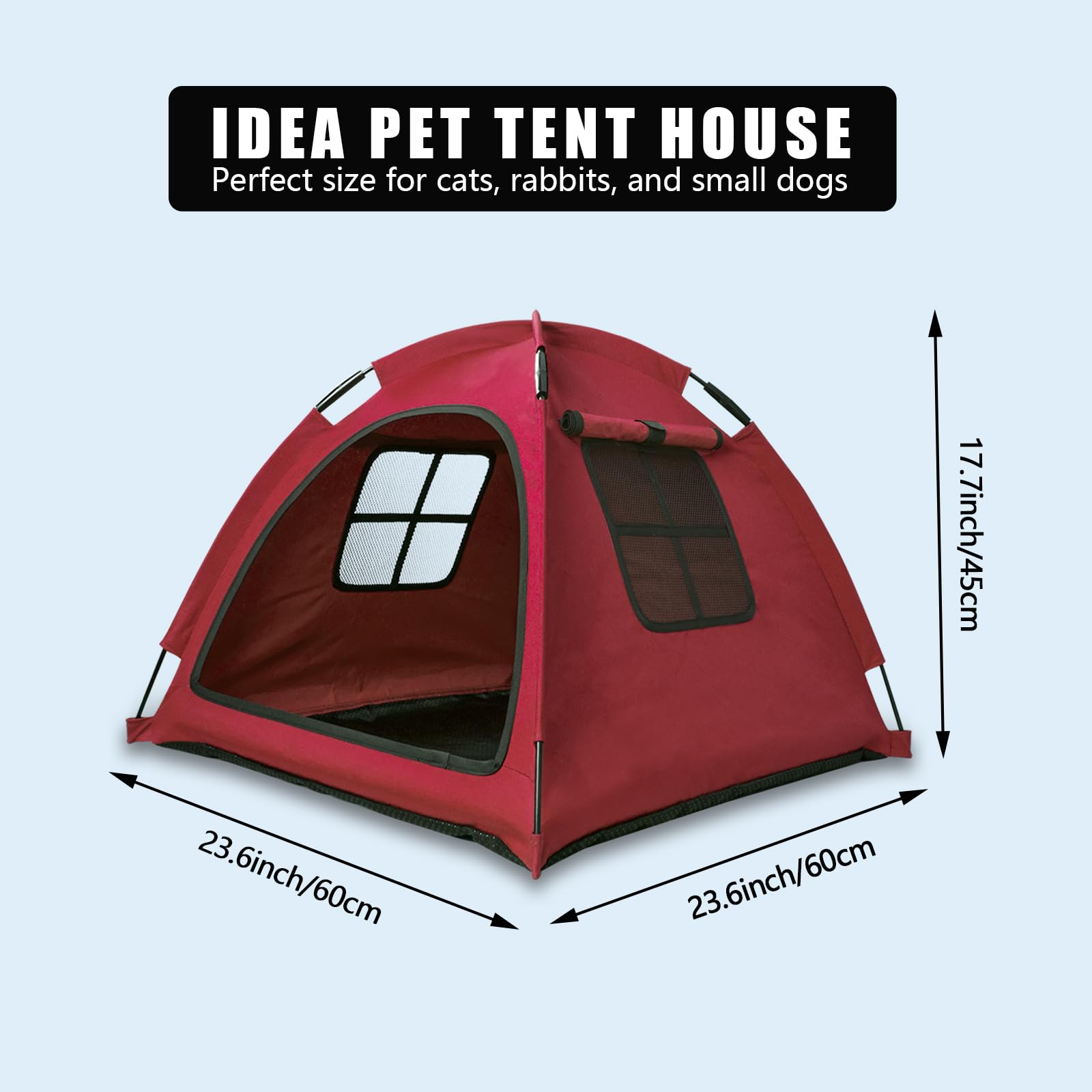 Nockovi Red Cat Tent House?Cat'S Nest, Portable Indoor/Outdoor Pet Tent House For Cats, Puppies And Other Small Animals
