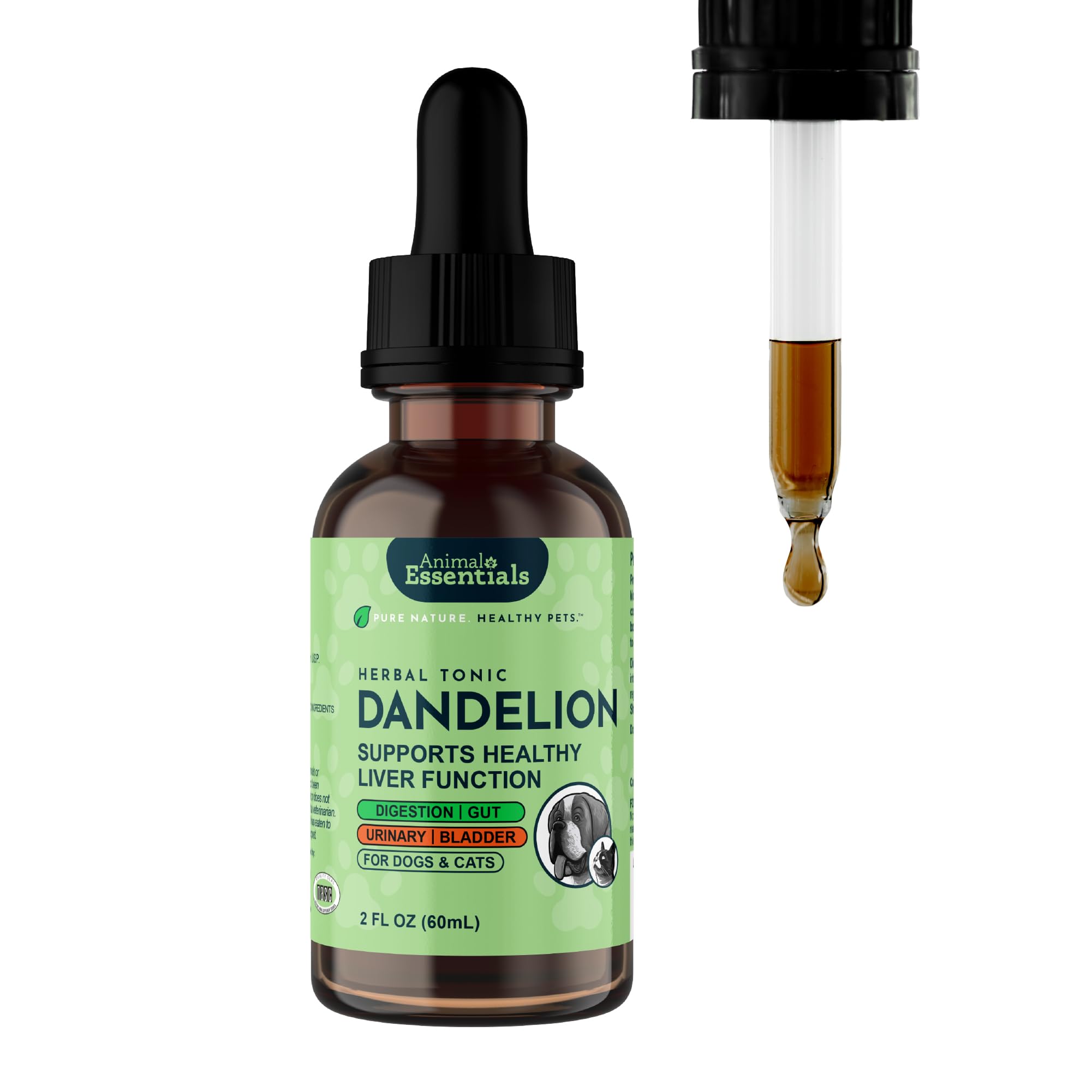 Animal Essentials Dandelion Extract for Dogs - Liquid Dandelion Root & Leaf Supplement, Liver & Kidney Support for Pets, Promote