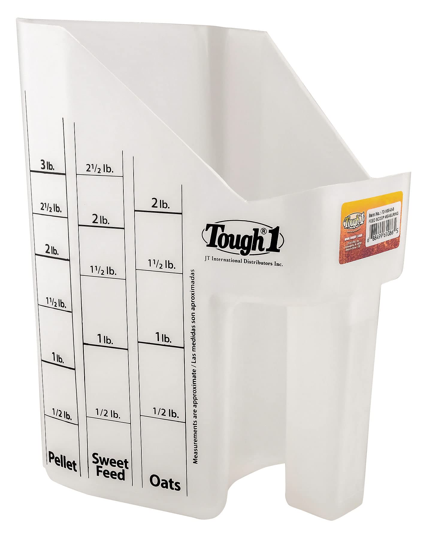 Tough 1 Feed Scoop W. Measurements Wht
