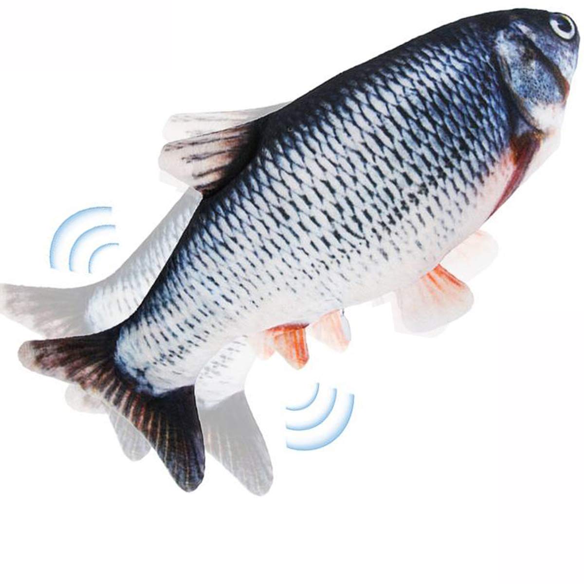 Electric Floppy Fish Cat Toy, Moving Cat Kicker Fish Toy, 11' Realistic Flopping Fish Dog Toy, Plush Interactive Cat Toy For Indoor Cats, Wiggle Fish Catnip Toys