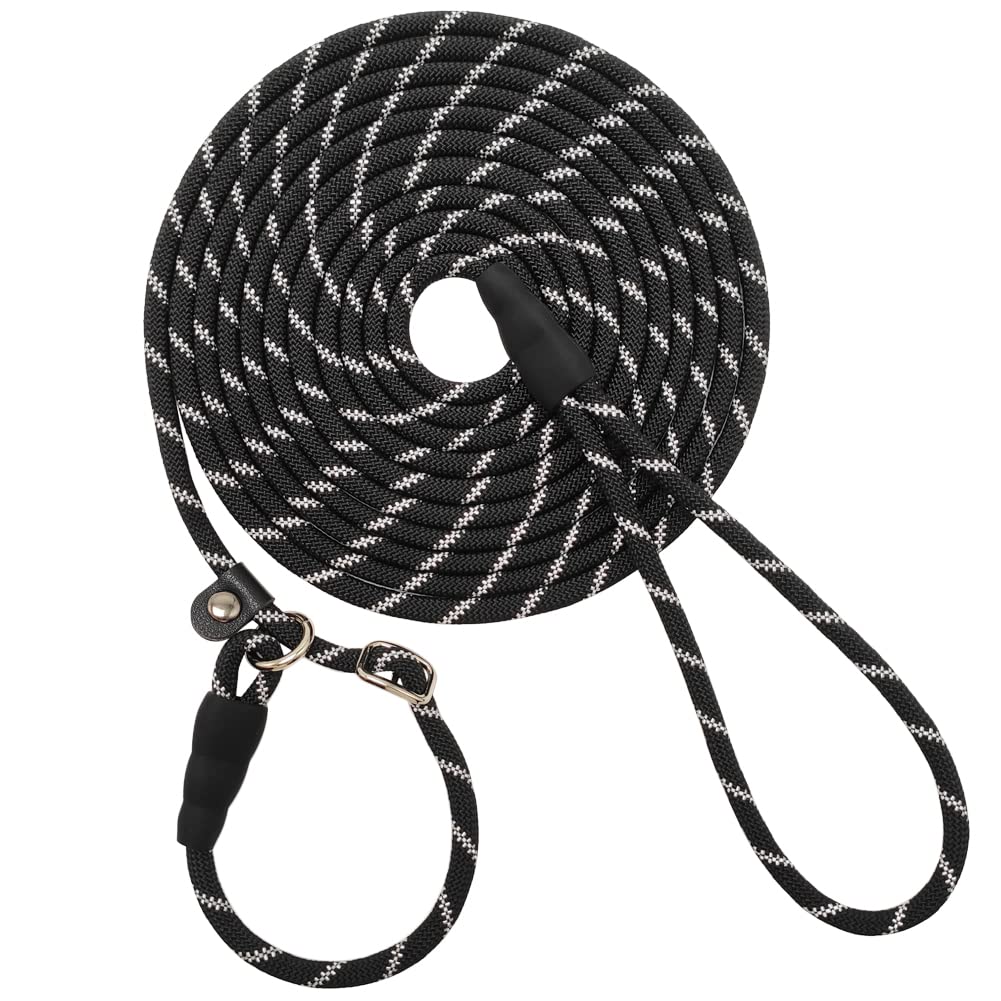 Sepxufore Long Slip Lead Dog Leash Reflective Anti-Choking 12Ft/20Ft/30Ft/50Ft Rope Training Leash For Medium Dogs Small Puppy P