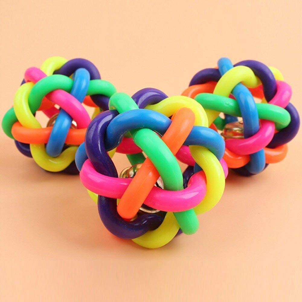 Dog Trust Ring Ball With Bell Squeaky Ball For Dog (Pack Of 1 Pcs) Multicolour