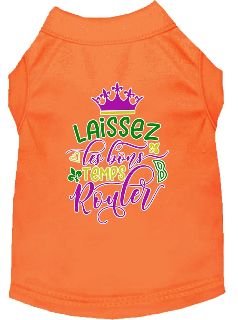 Mirage Pet Product Laissez Les Bons Temps Rouler Screen Print Mardi Gras Dog Shirt Orange XXXL