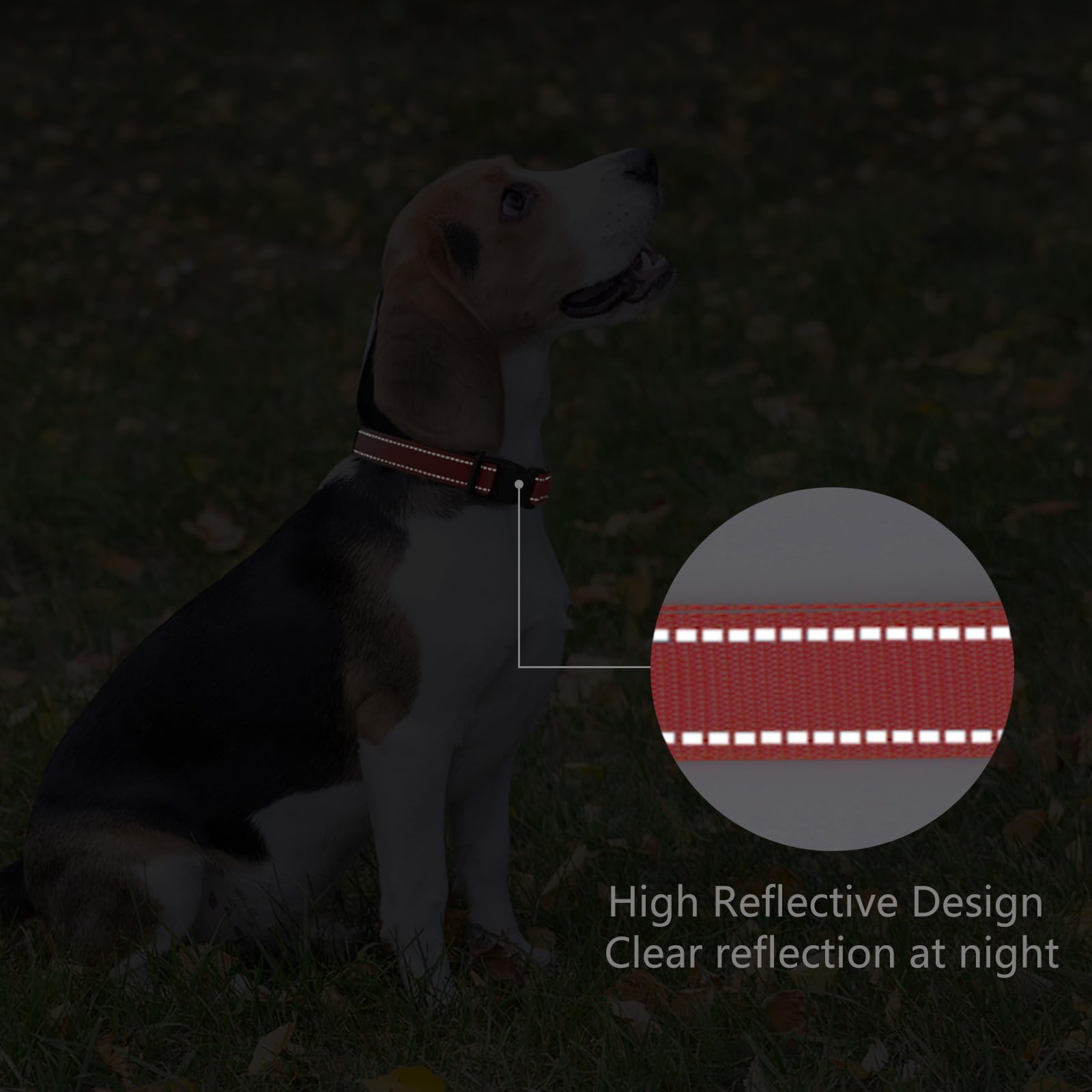 Penseepet Reflective Dog Collar Padded With Soft Neoprene Breathable Quick Release Basic Dog Collars For Puppy Small Dogs Red Girl Boy