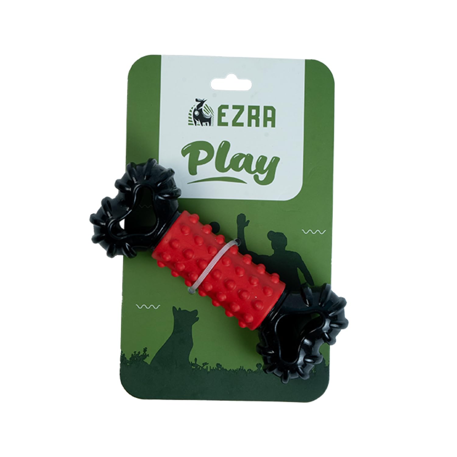 Ezra Play Multifit Bone Dog Chew Toy | UltraDurable Rubber For Aggressive Chewers | Textured Bone Design For Dental Health & Lo