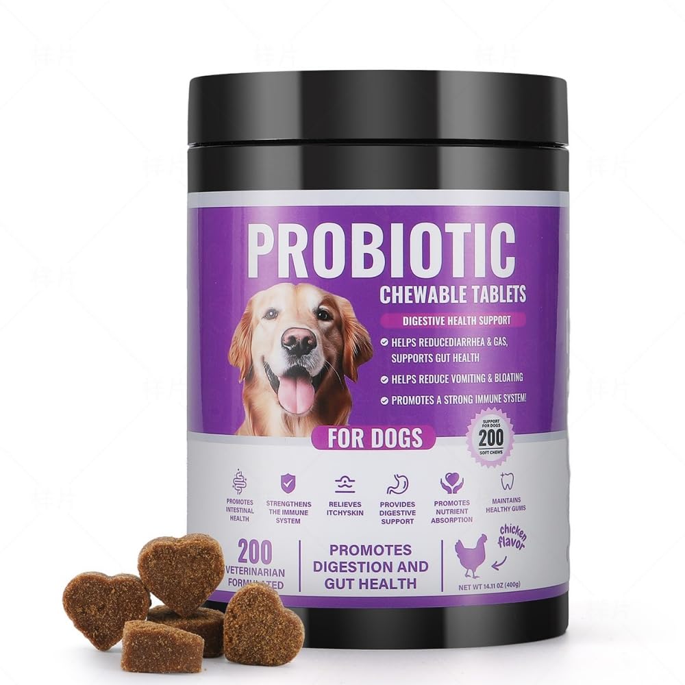 Probiotics for Dogs Gut Health, Digestion, Immunity, Relieve Diarrhea, Dog Probiotics Chews with Digestive Enzymes and Prebiotic