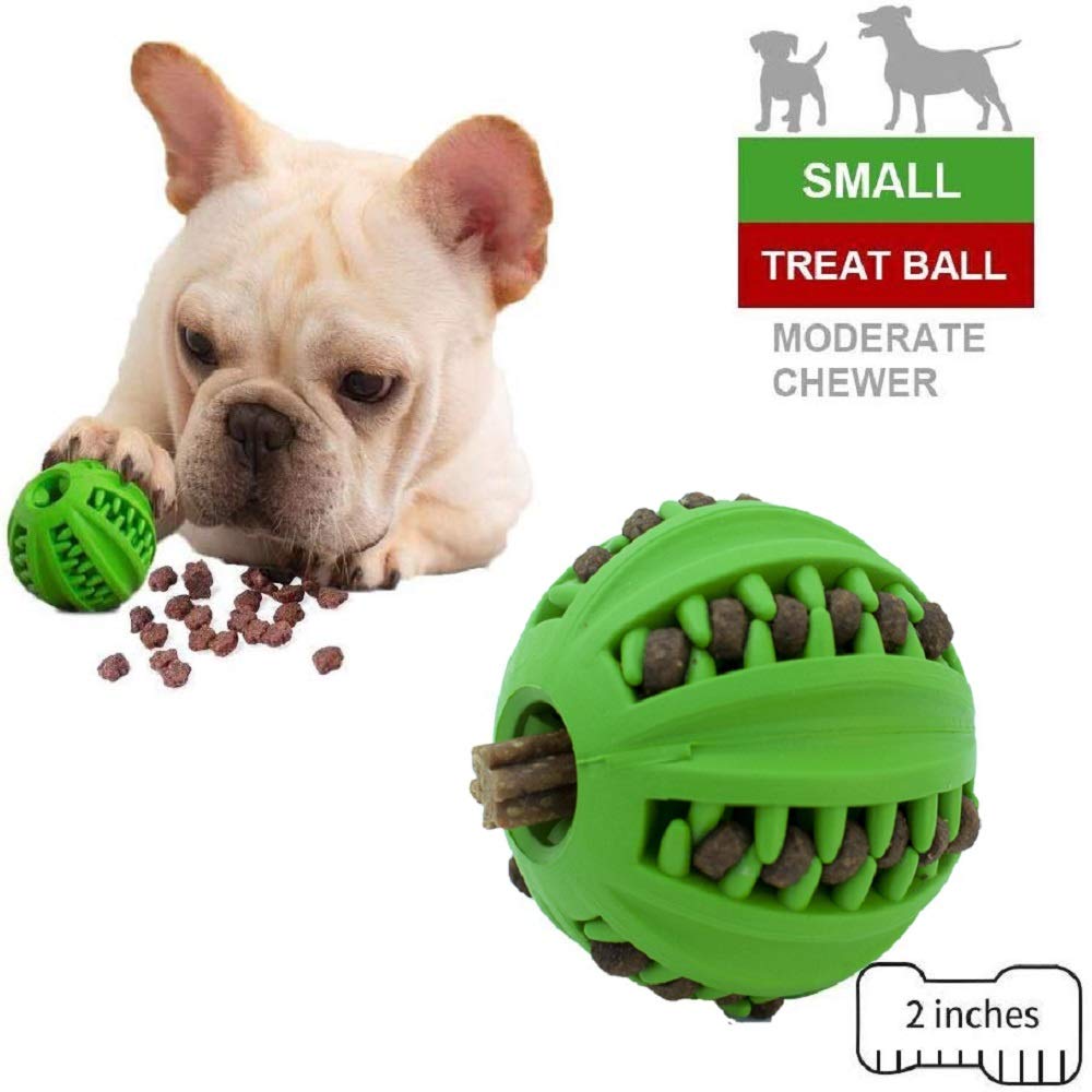 ONTWOPETS Dog IQ Ball Toy - Interactive Dog Enrichment, Mental Stimulation Treat Embedding Rubber Ball Reduce Boredom (2 inches)